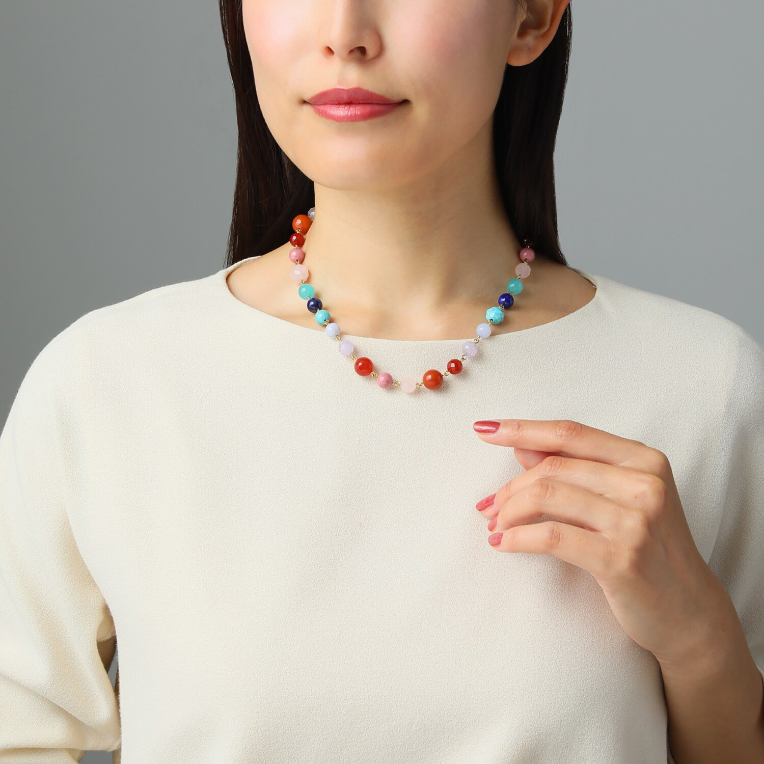 シマ・リリアーナ マルチジェム カラフルネックレス