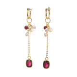 シマ・リリアーナ ジェムストーン チャーム付 ミニフープピアス 