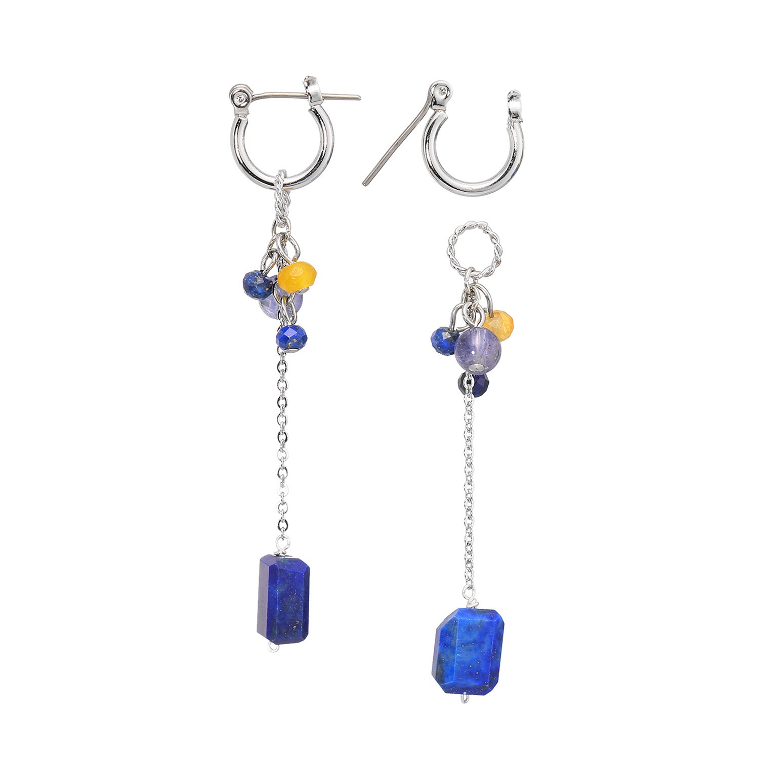 シマ・リリアーナ ジェムストーン チャーム付 ミニフープピアス 