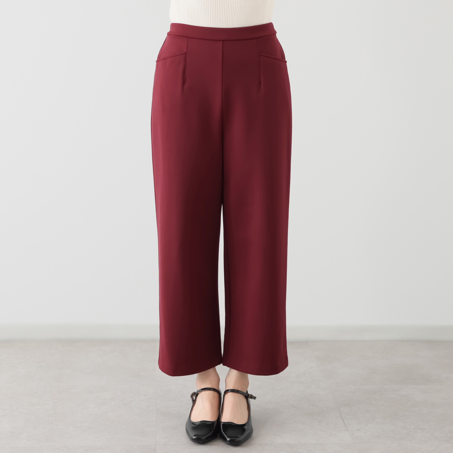 ピーツー とにかく気持ち良い 極上キュプラ裏起毛 ワイドストレートパンツ ＜股下６０ｃｍ＞