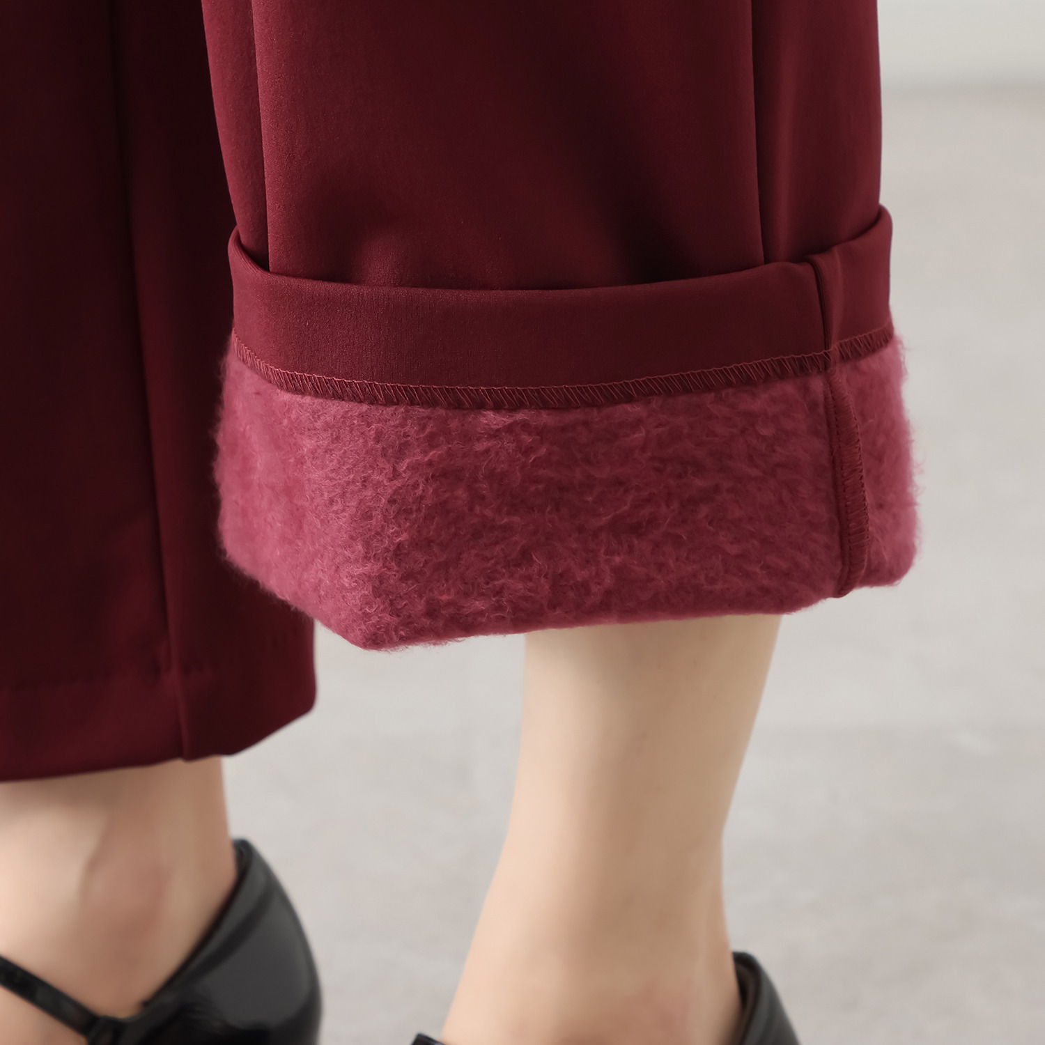 ピーツー とにかく気持ち良い 極上キュプラ裏起毛 ワイドストレートパンツ ＜股下６０ｃｍ＞