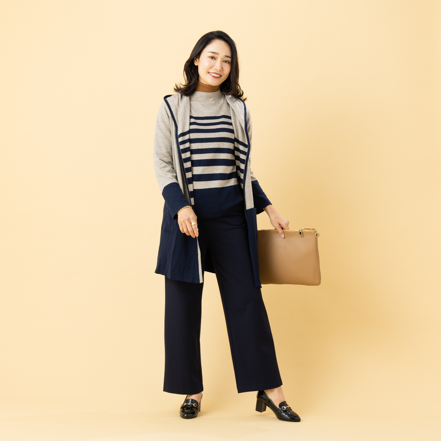 ピーツー とにかく気持ち良い 極上キュプラ裏起毛 ワイドストレートパンツ ＜股下６０ｃｍ＞