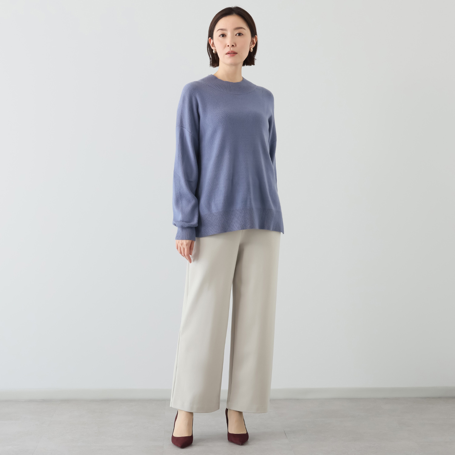 ピーツー とにかく気持ち良い 極上キュプラ裏起毛 ワイドストレートパンツ ＜股下６８ｃｍ＞