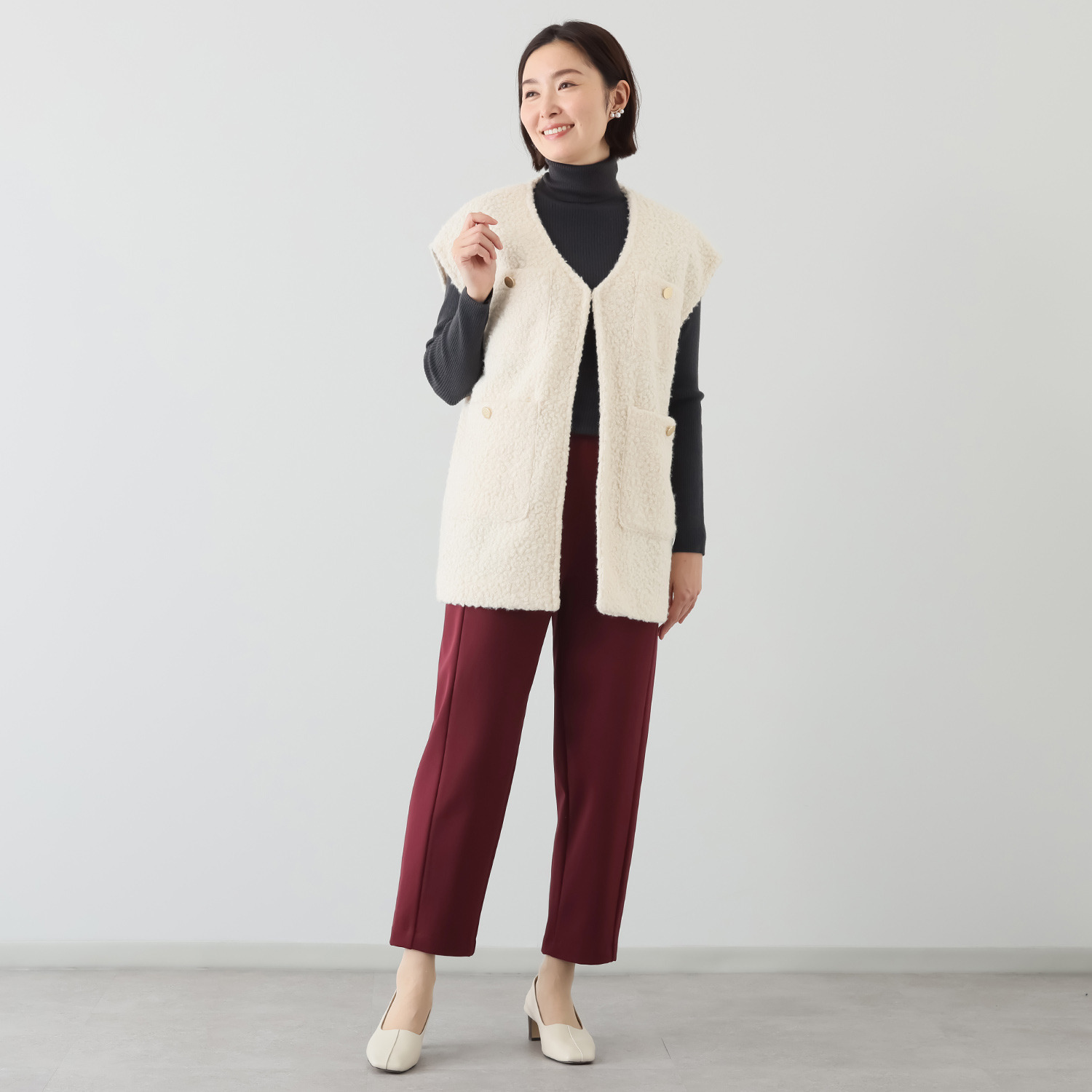 ピーツー とにかく気持ち良い 極上キュプラ裏起毛 ６枚接ぎ ソフトカーブパンツ 