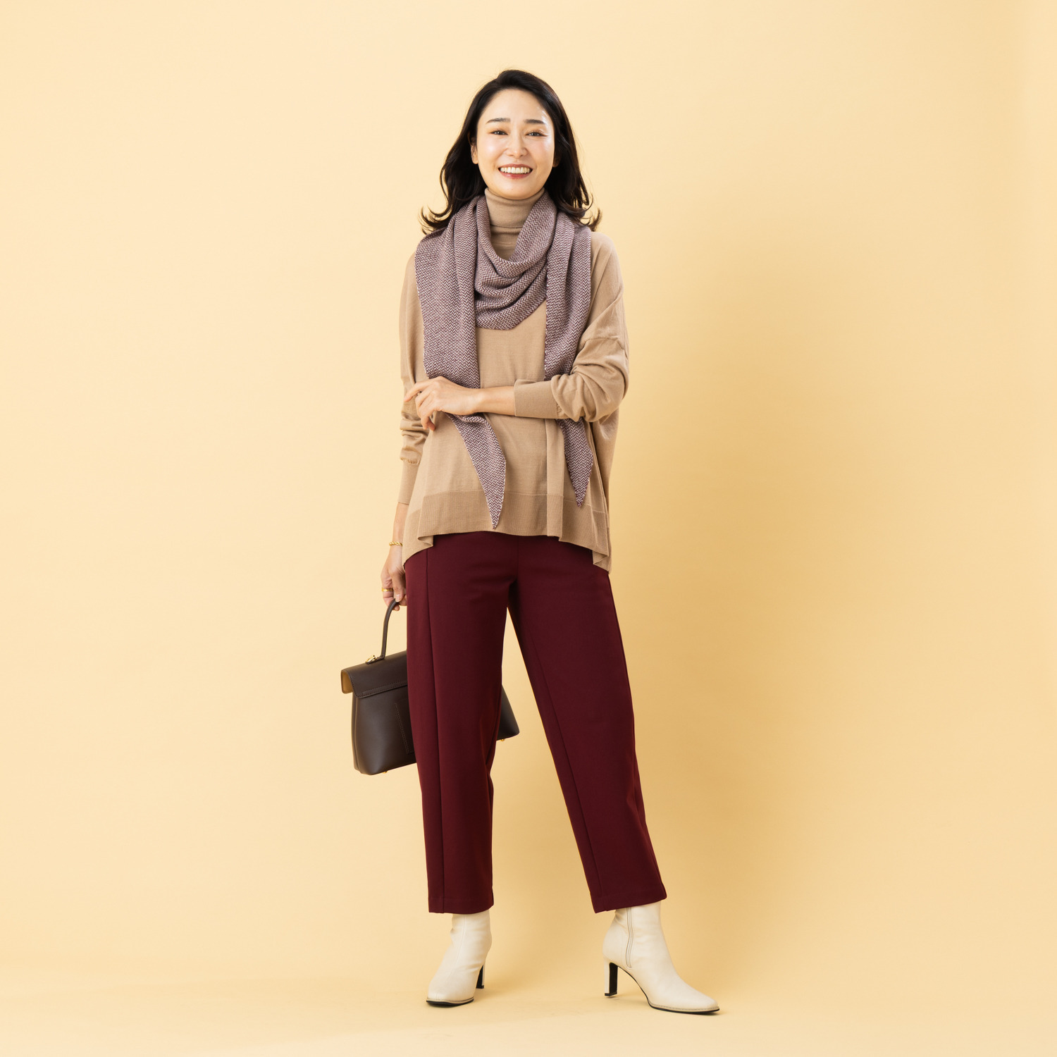 ピーツー とにかく気持ち良い 極上キュプラ裏起毛 ６枚接ぎ ソフトカーブパンツ 