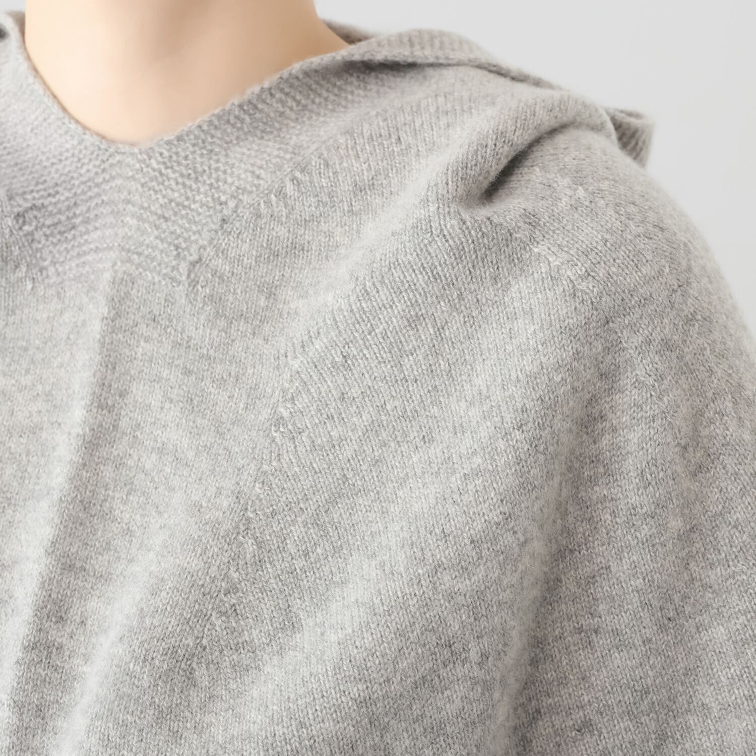 エウラーカ 日本製 内モンゴル産 カシミヤ１００％ フード付ポンチョ