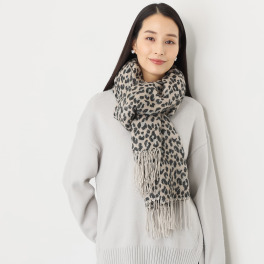 かわいい雑貨屋さん グロリア ヒョウ柄ジャガード 大判ストール