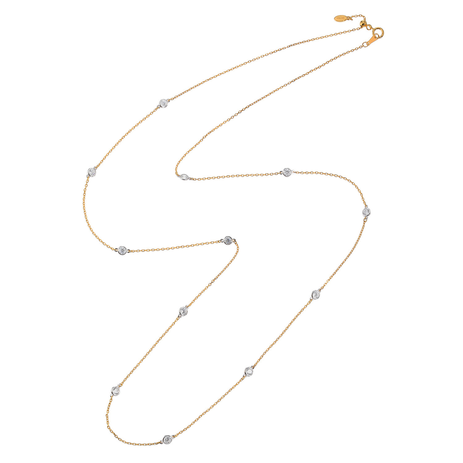 ファシーノアルジェント シルバー ＣＺ ステラータデザイン ツーカラー ステーション ロングネックレス