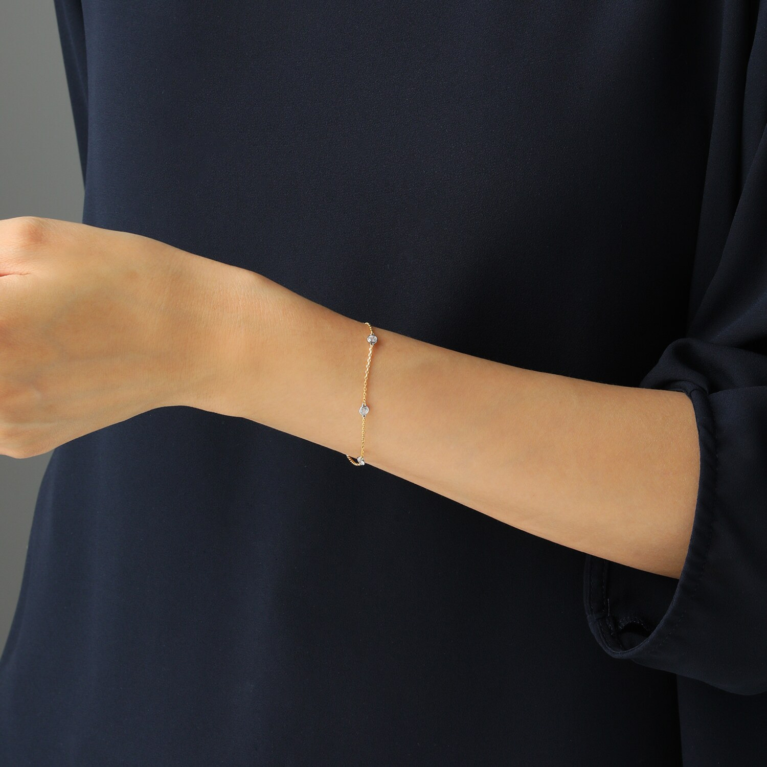 ファシーノアルジェント シルバー ＣＺ ステラータデザイン ツーカラー ステーションブレスレット