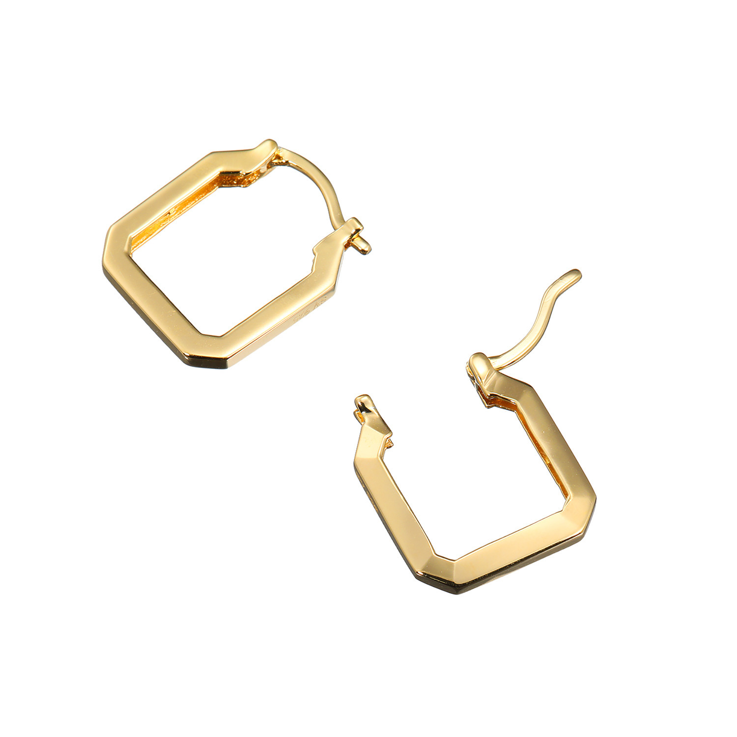 ファシーノアルジェント シルバー スクエアシェイプ フープピアス