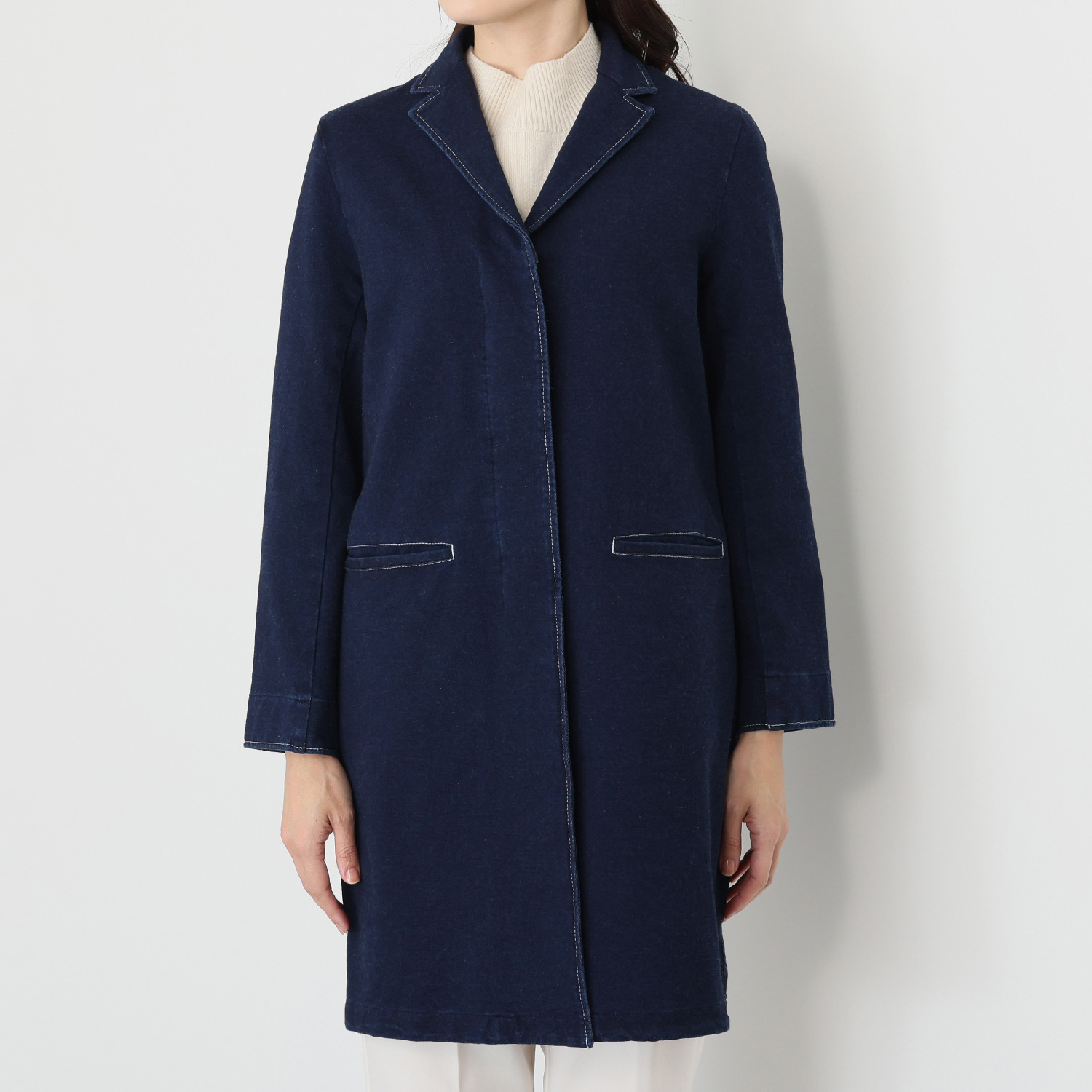 ラ　ヴァーグ　デトワール リラックスカジュアル ミニ裏毛 デニム調 チェスターコート