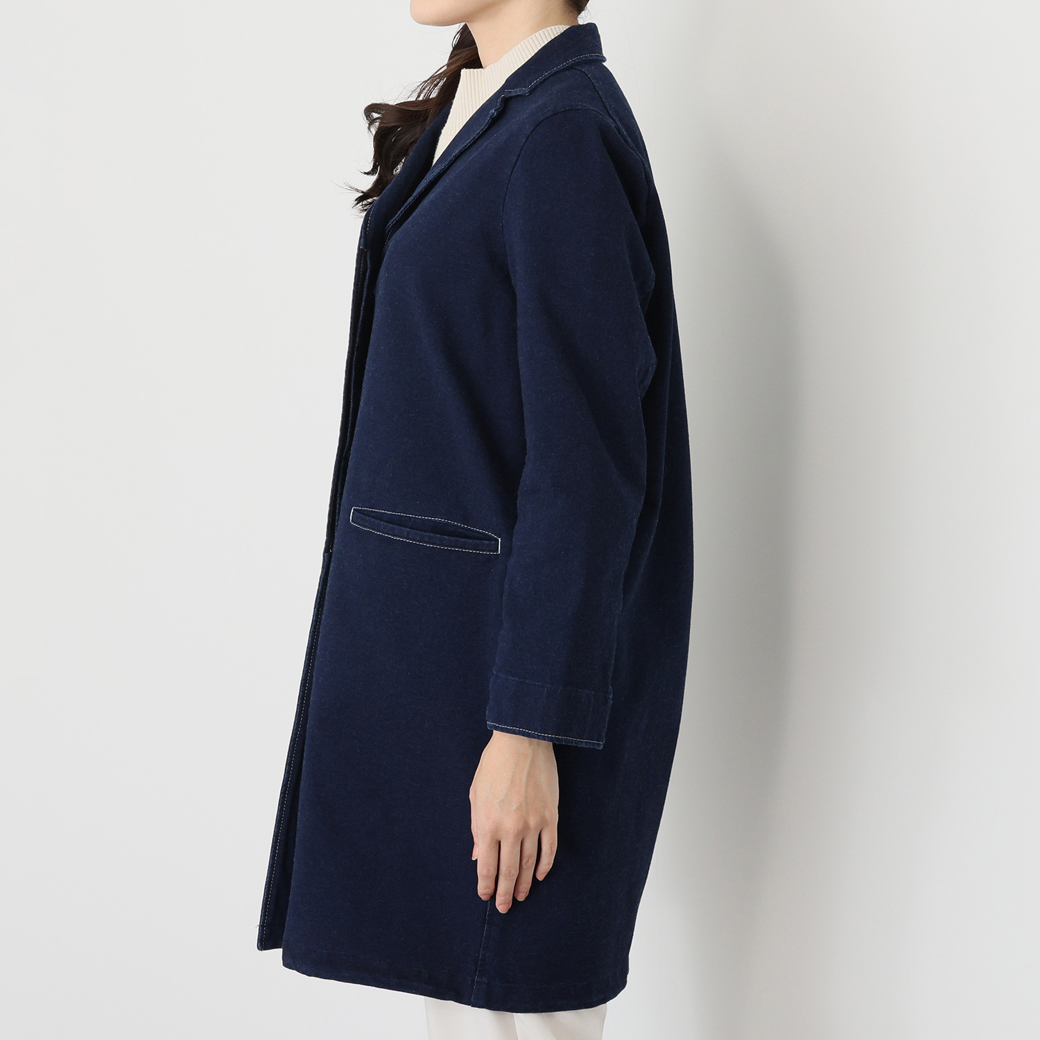 ラ　ヴァーグ　デトワール リラックスカジュアル ミニ裏毛 デニム調 チェスターコート