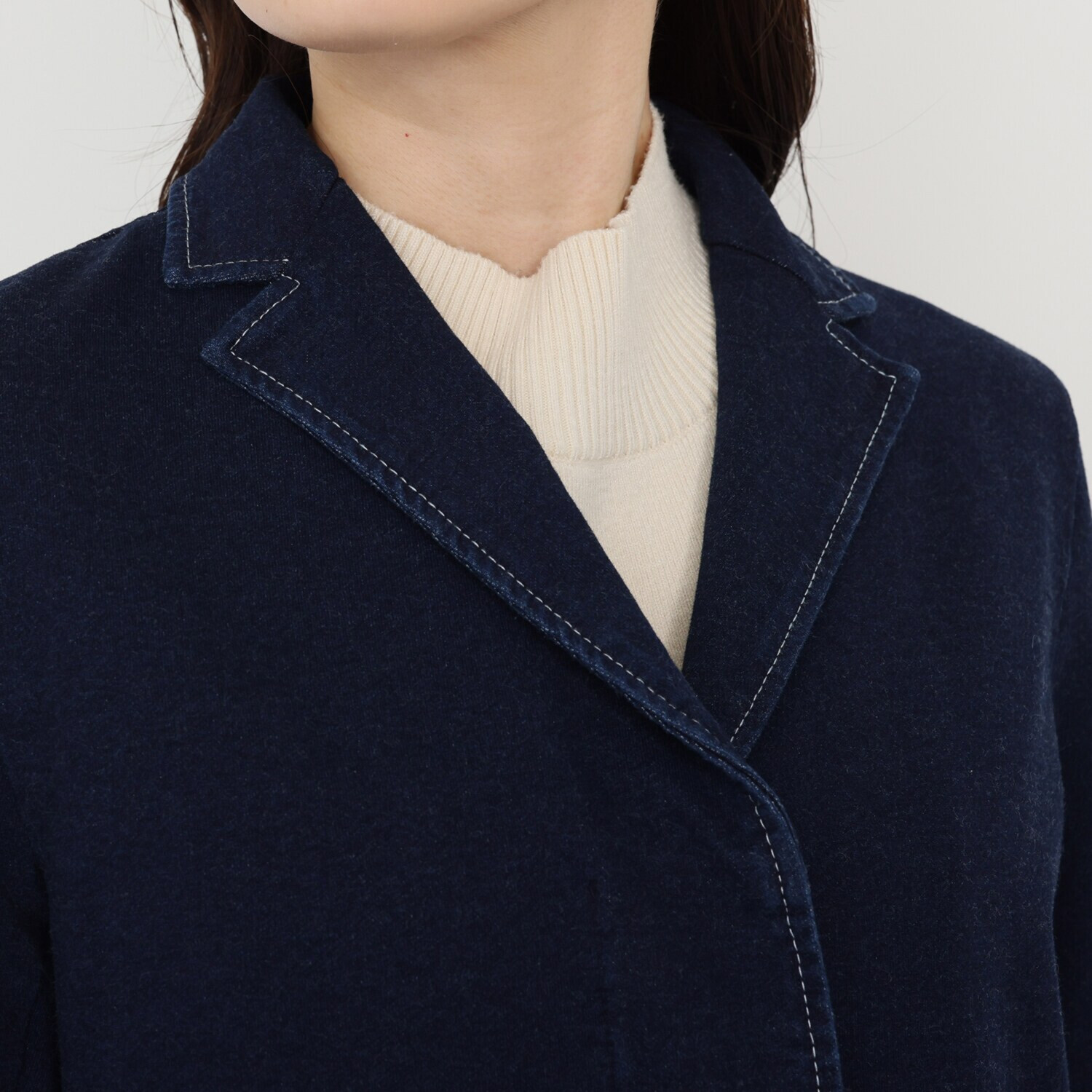 ラ　ヴァーグ　デトワール リラックスカジュアル ミニ裏毛 デニム調 チェスターコート