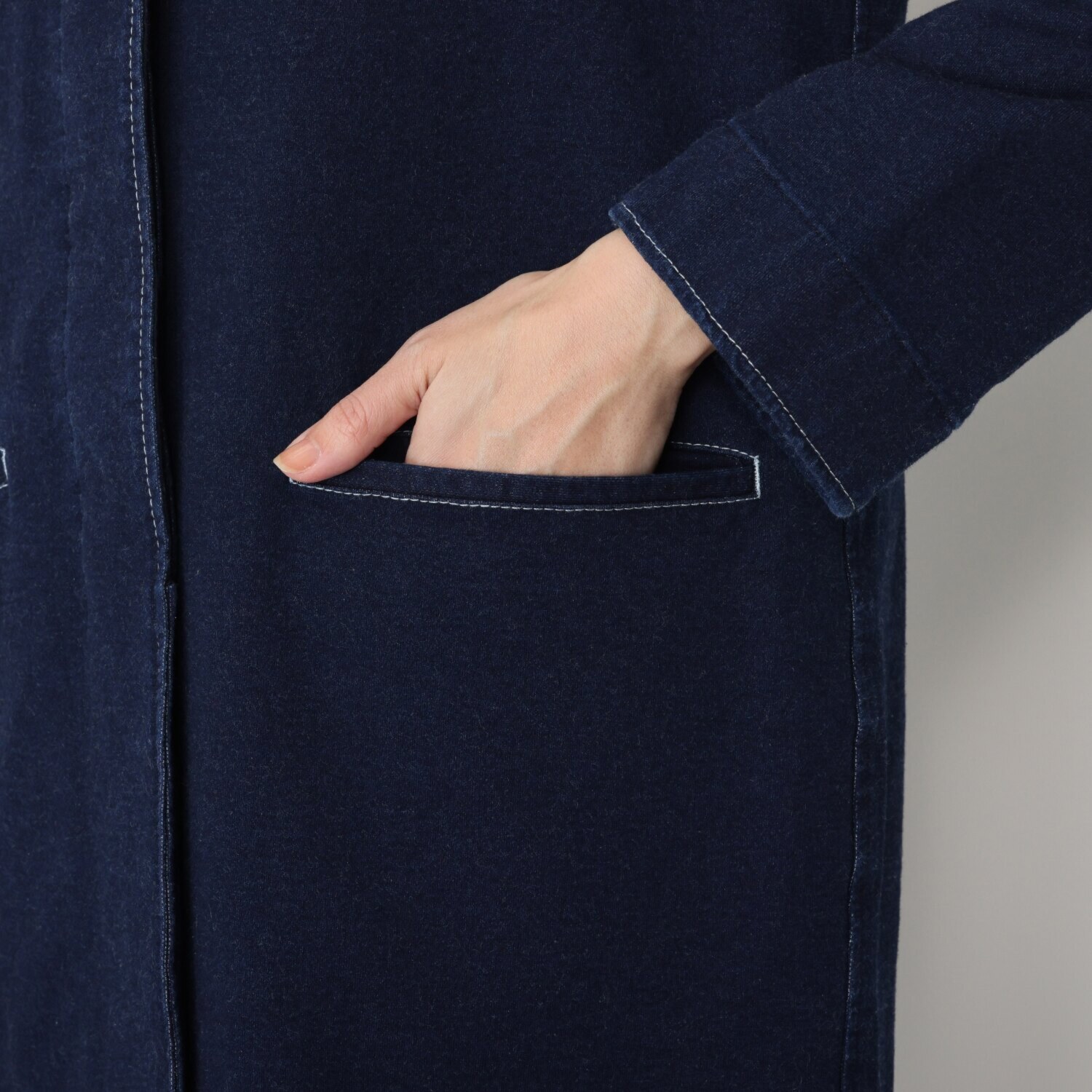 ラ　ヴァーグ　デトワール リラックスカジュアル ミニ裏毛 デニム調 チェスターコート