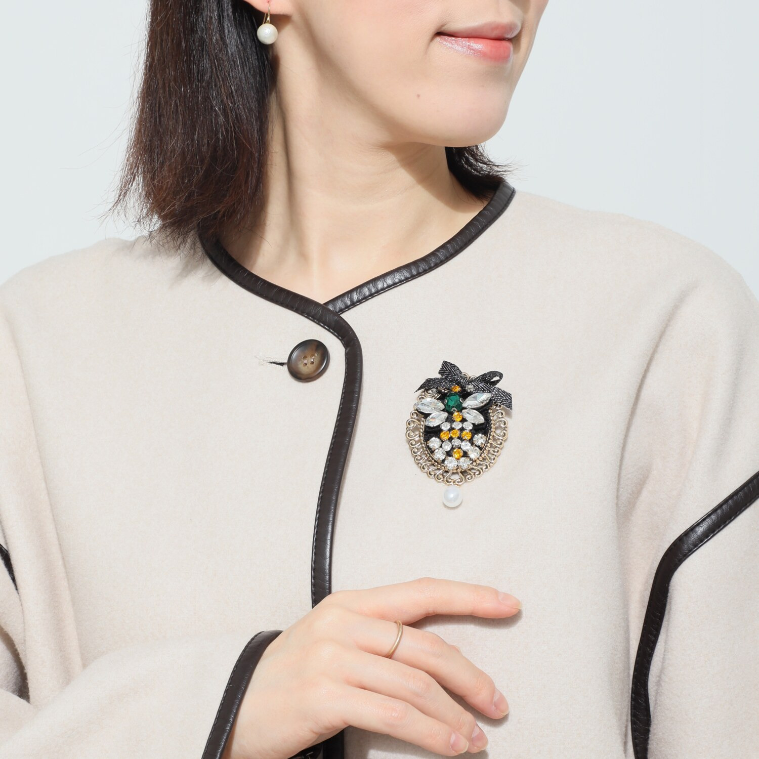 韓国トレンド 雑貨コレクション キラキラビジュウ モティーフブローチ