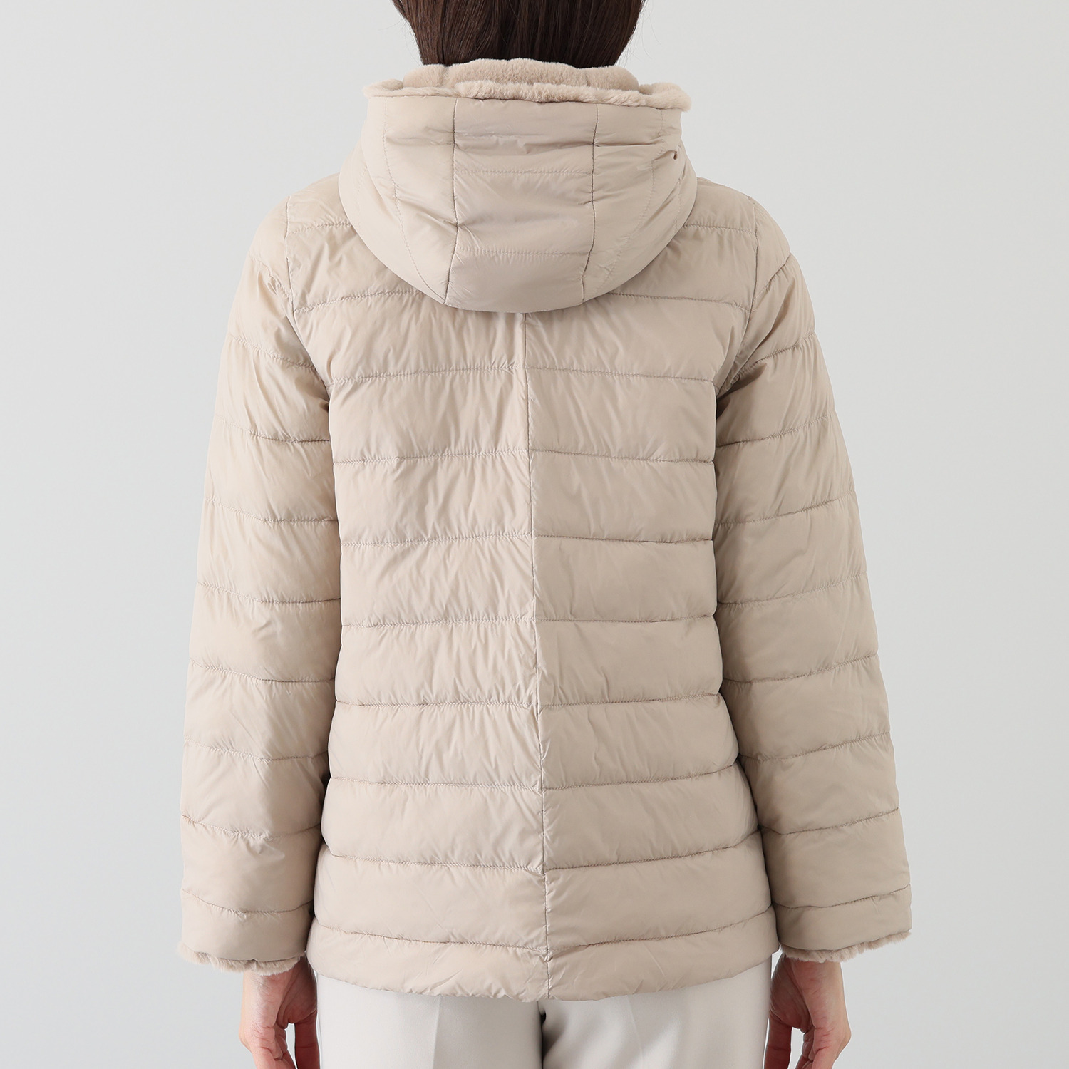 アンリック　オー　ブルー フェイクファーアクセント ファイバーダウン 大人な上品コート