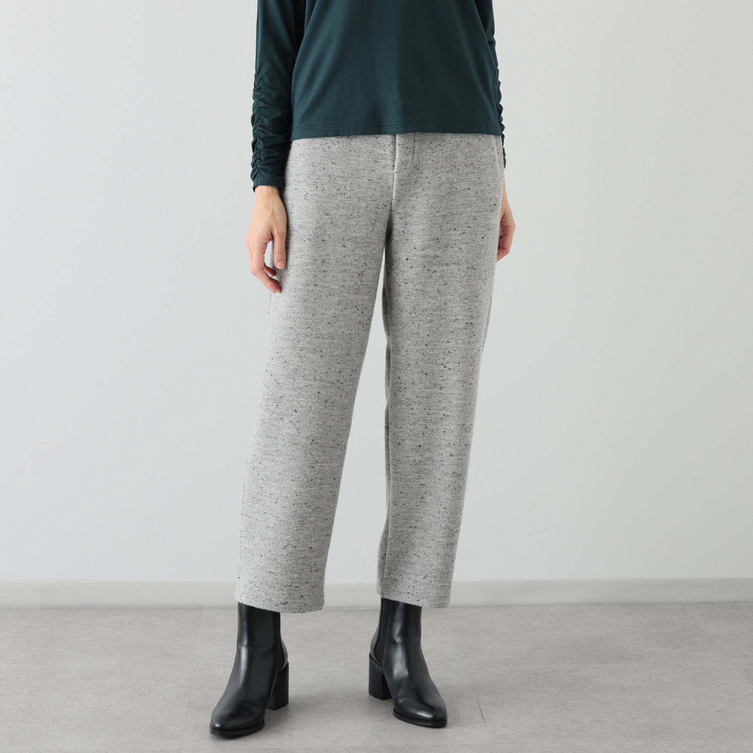 アンリック　オー　ブルー ウール混インレー スタイリッシュ ストレートパンツ