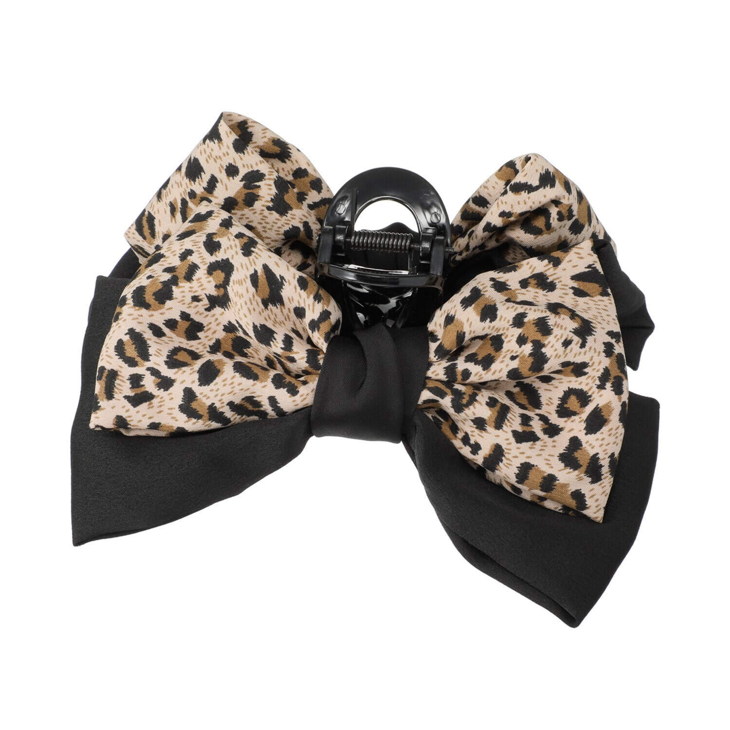 韓国トレンド 雑貨コレクション レオパード柄 リボンバンスクリップ