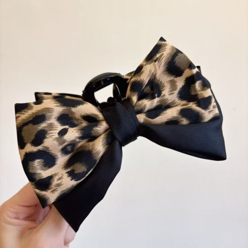 韓国トレンド 雑貨コレクション レオパード柄 リボンバンスクリップ