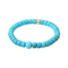 グランダム ターコイズ＆ ＣＺ イラスティック ブレスレット