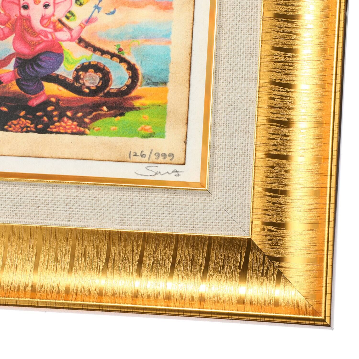 祝！１５周年 プラピカネ 神守りの象徴 踊るベイビーピカネの描画 〜別格の金財・資産・ 　安息・家運〜 握り守付き