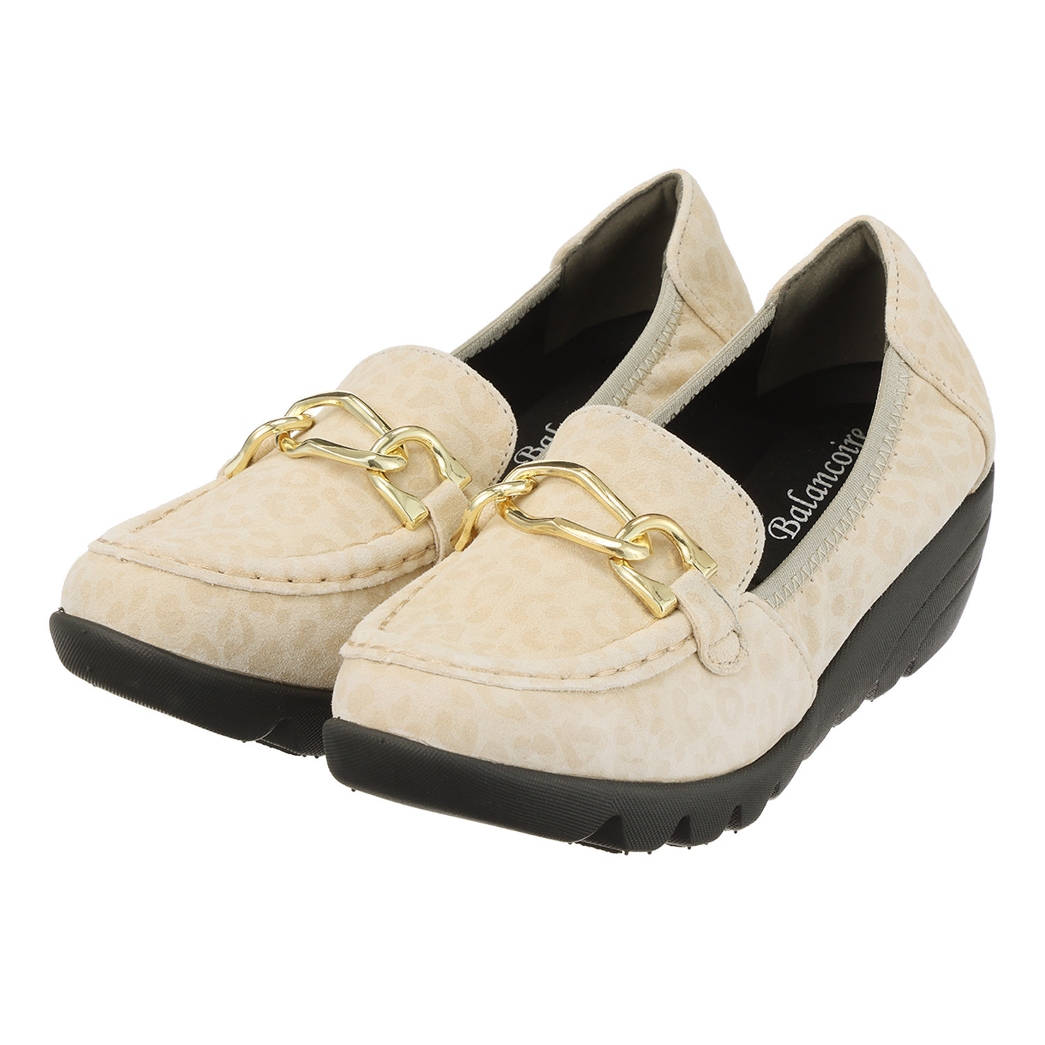 ブランコワール ジャパンメイド 羊革　超軽量 厚底ローファーパンプス