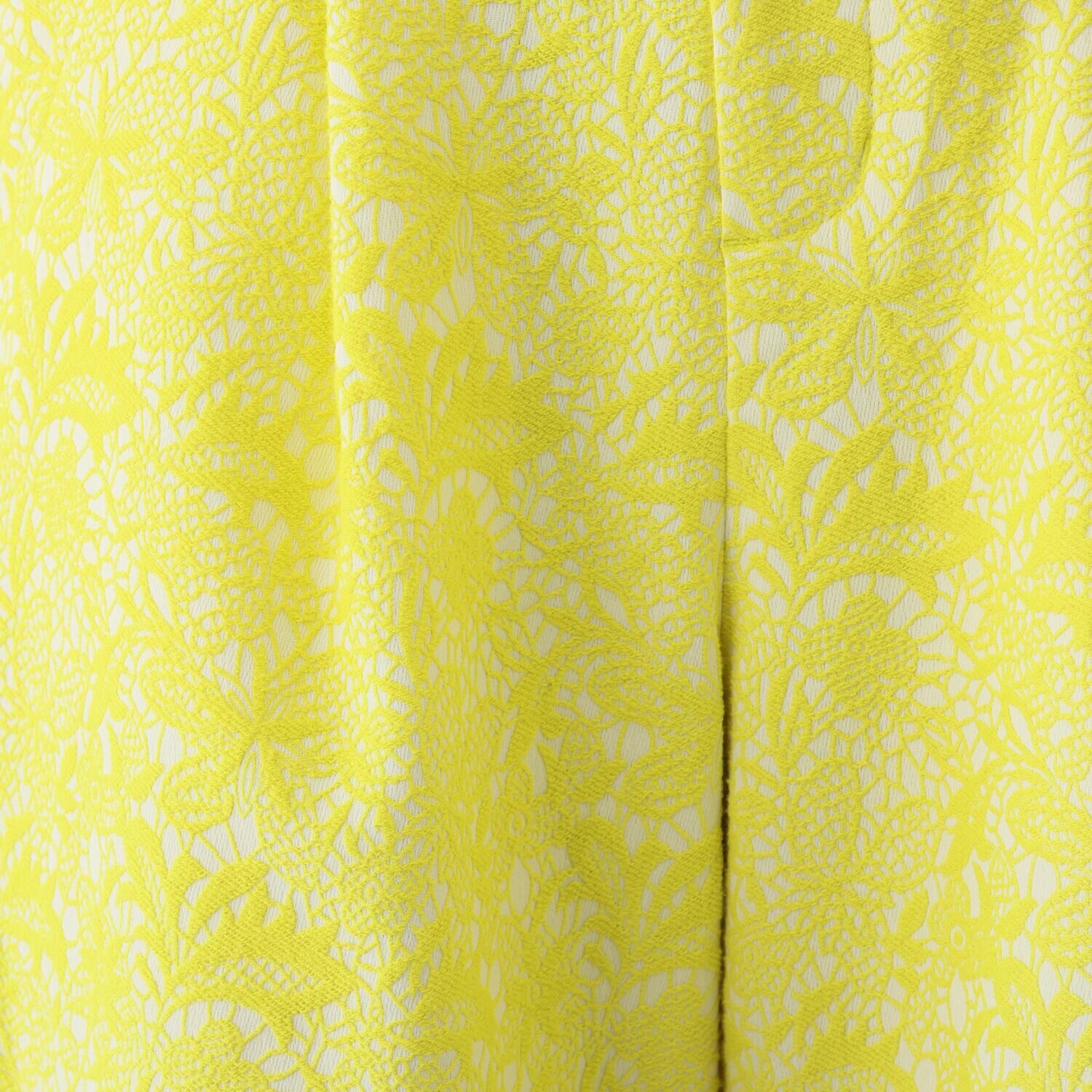 ブルーコレクション ボタニカル柄 ストレッチジャガード セミワイドパンツ