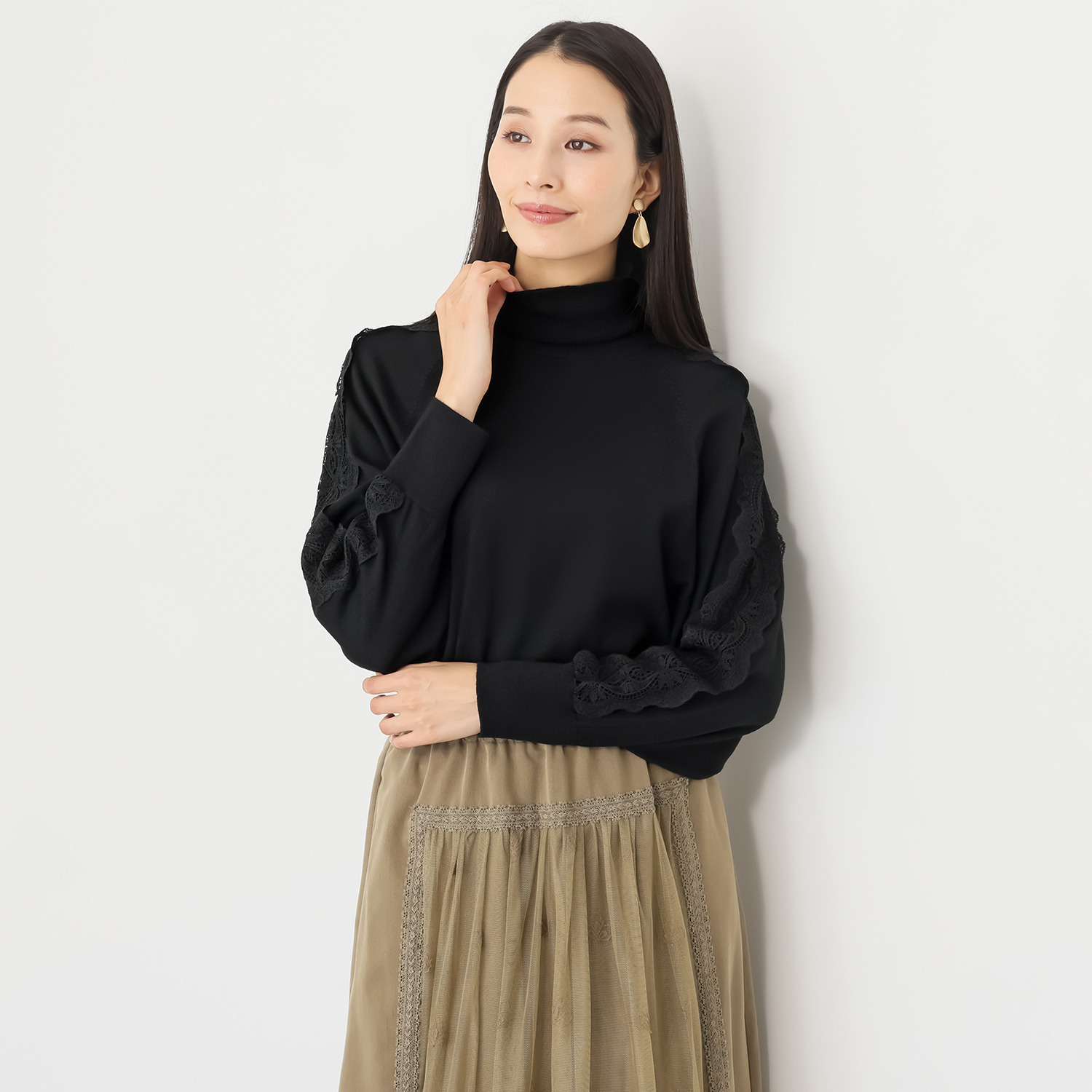 キョウコ　ヒガ レースアクセント ドルマンスリーブ プルオーバー