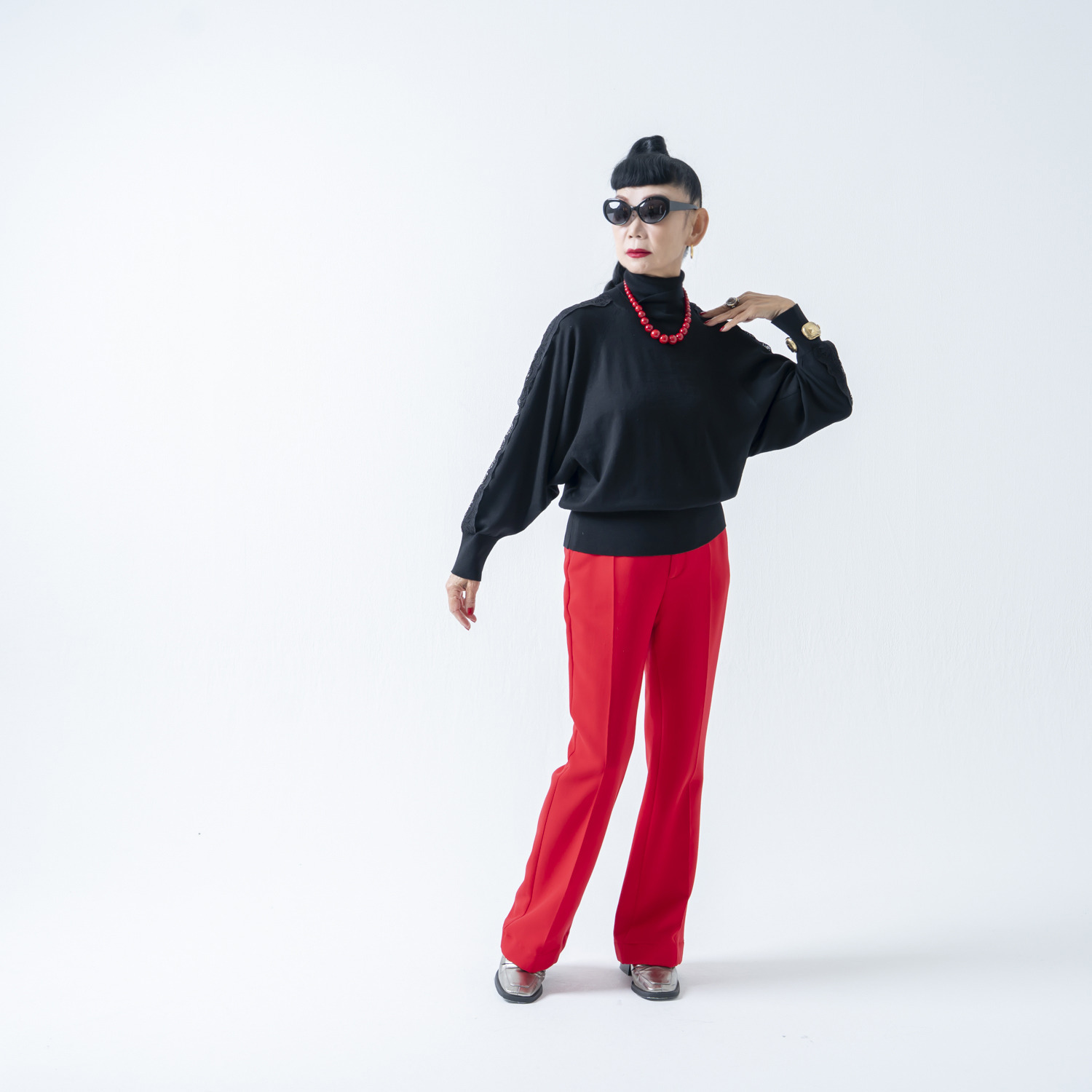 キョウコ　ヒガ レースアクセント ドルマンスリーブ プルオーバー