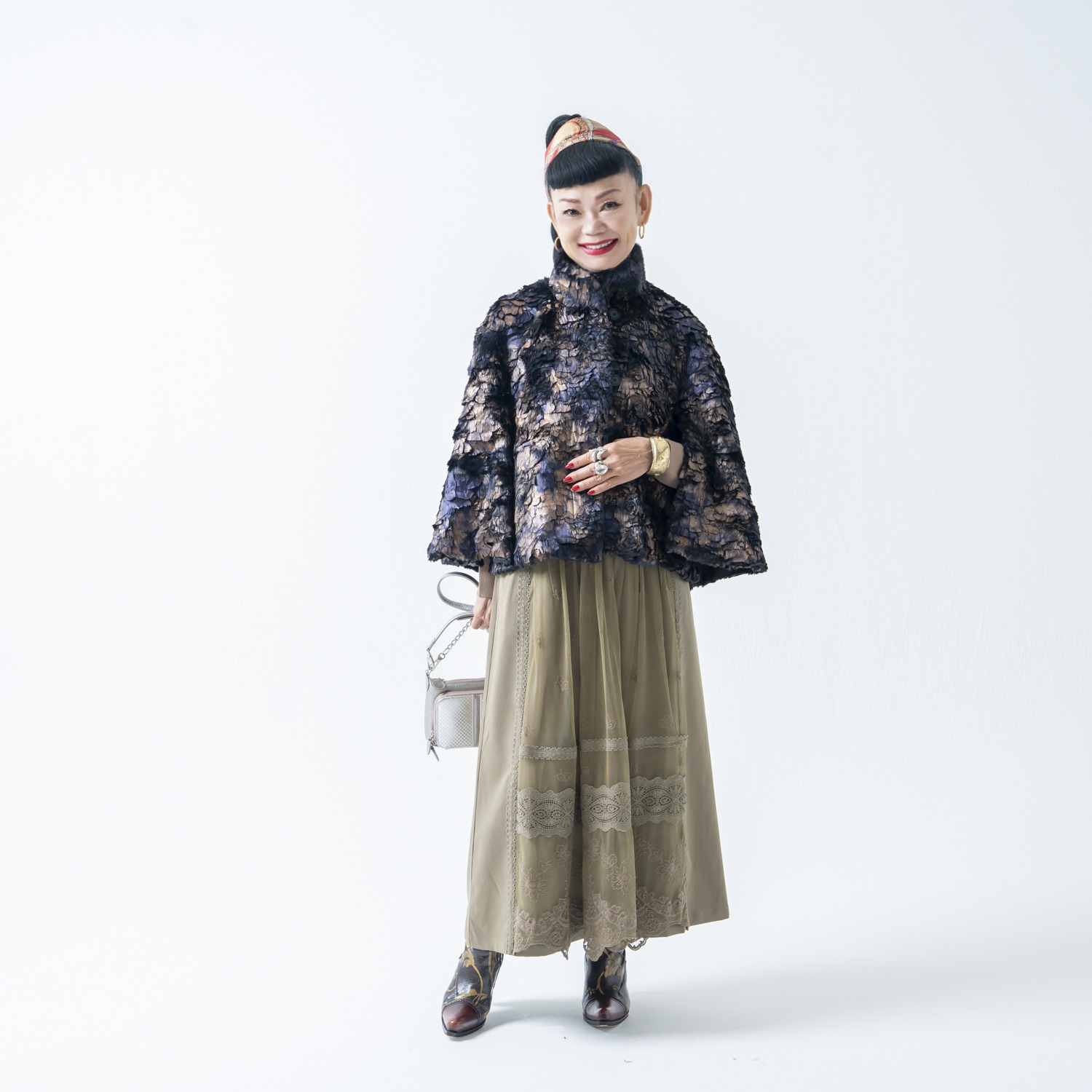 キョウコ　ヒガ パネルレース ロングスカート