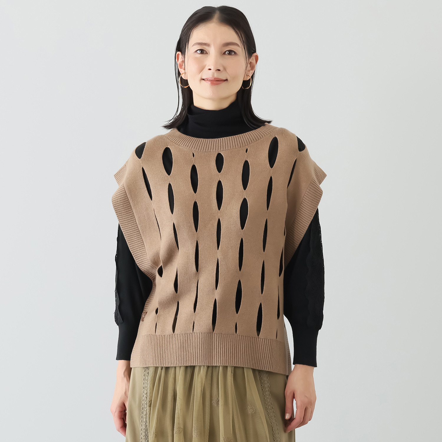 キョウコ　ヒガ レイヤードが楽しくなる スラッシュディテール ニットジレ