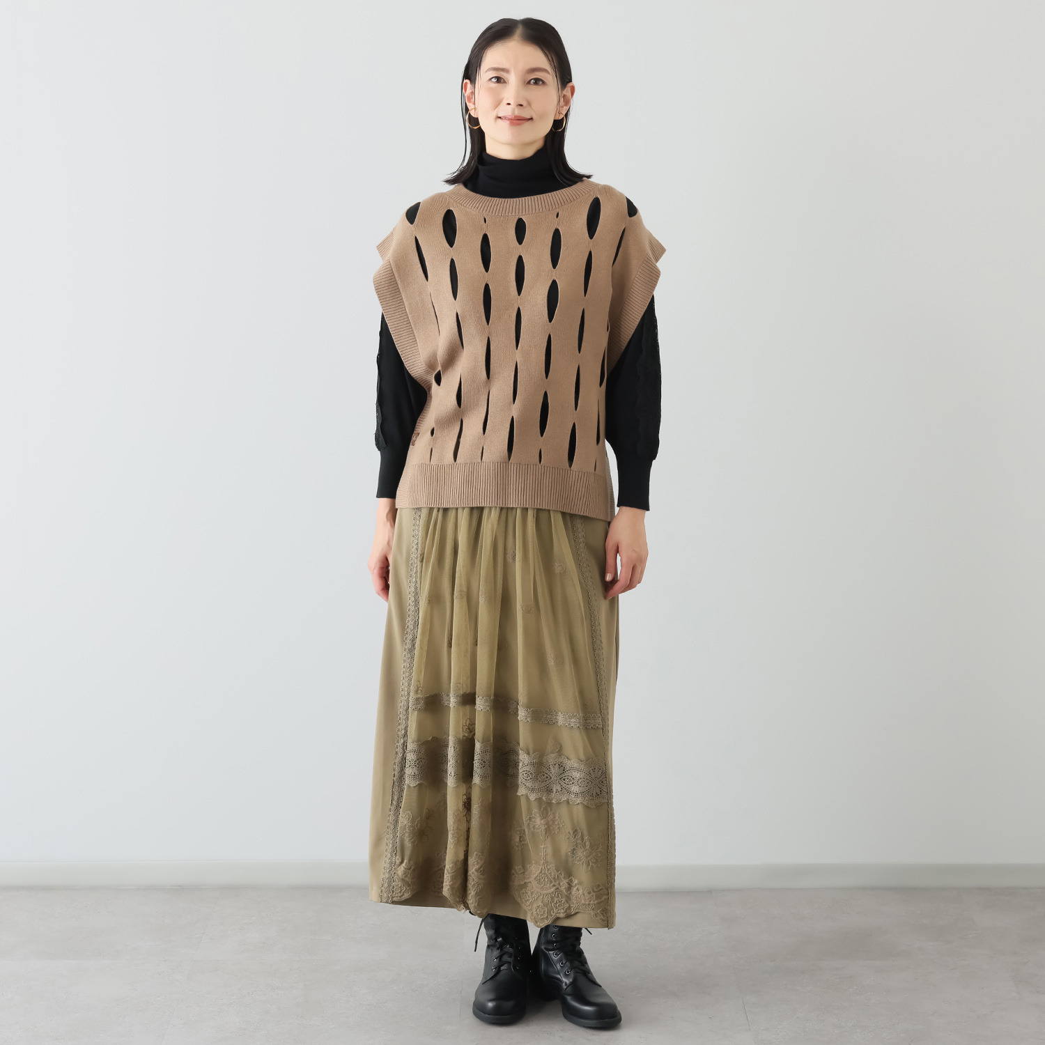 キョウコ　ヒガ レイヤードが楽しくなる スラッシュディテール ニットジレ