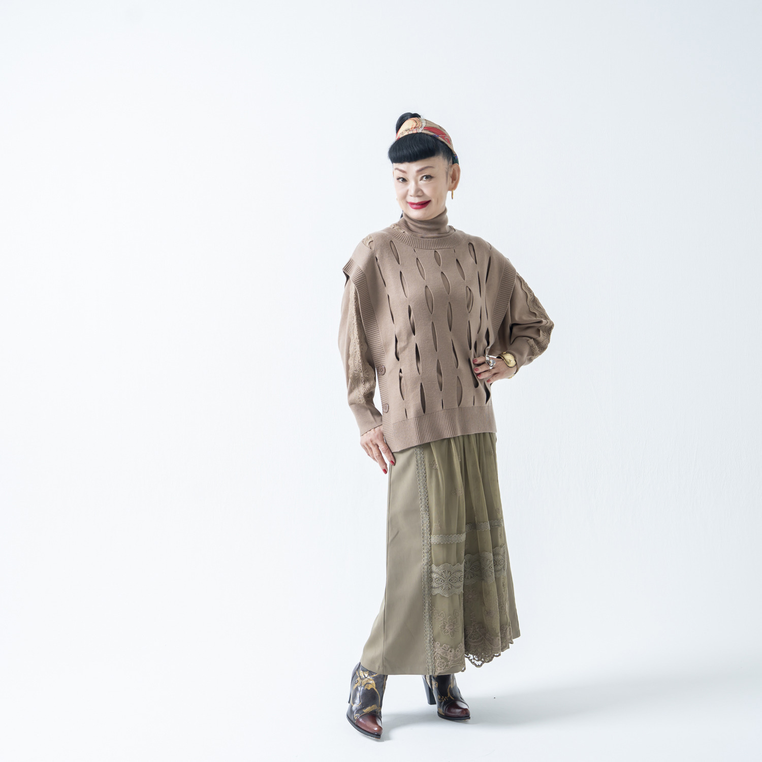 キョウコ　ヒガ レイヤードが楽しくなる スラッシュディテール ニットジレ