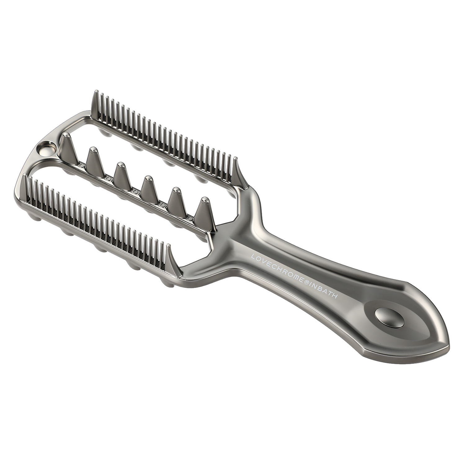 日本の先端技術と職人技 ２種類のコーム刃と カッサブレードで 美頭髪ケアを目指す ラブクロム インバス パドルコーム ＜プレミアムブラック＞