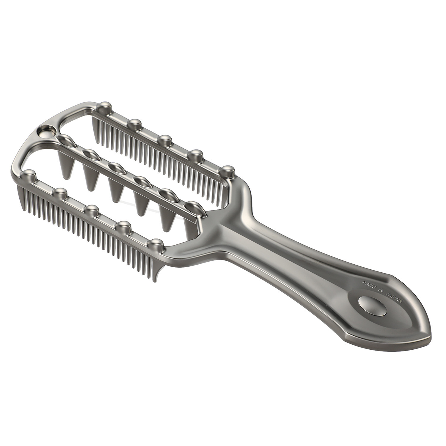 日本の先端技術と職人技 ２種類のコーム刃と カッサブレードで 美頭髪ケアを目指す ラブクロム インバス パドルコーム ＜プレミアムブラック＞