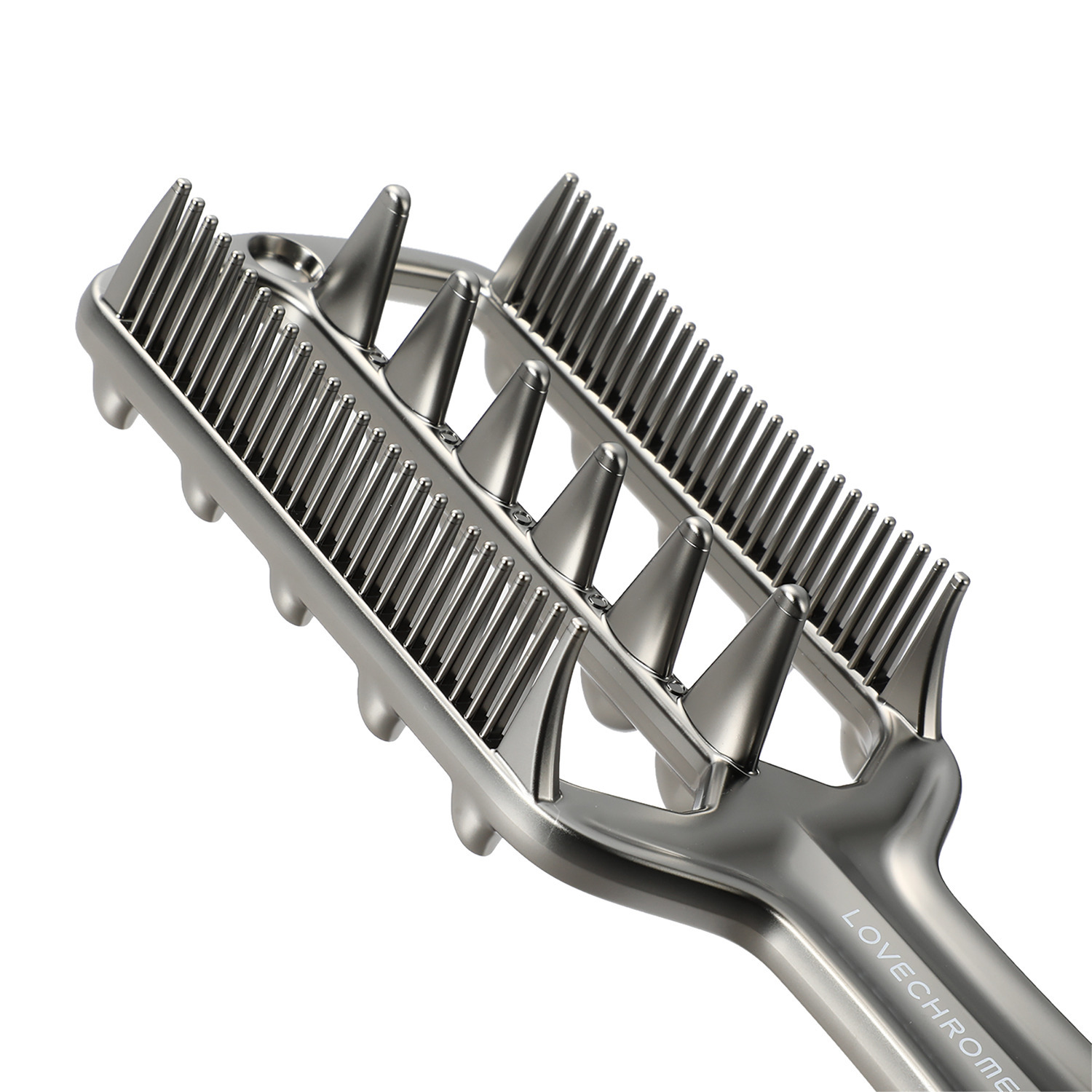 日本の先端技術と職人技 ２種類のコーム刃と カッサブレードで 美頭髪ケアを目指す ラブクロム インバス パドルコーム ＜プレミアムブラック＞