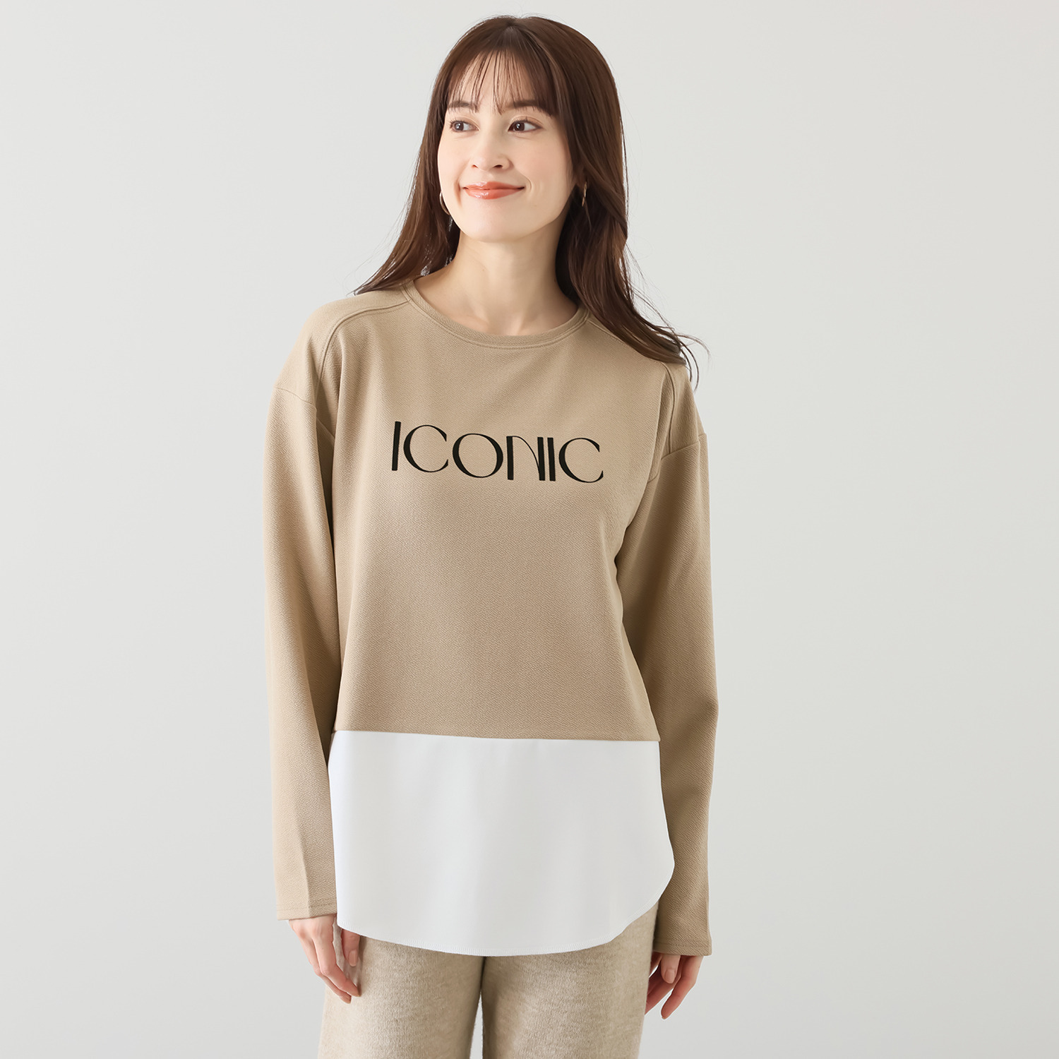 チーロ レイヤード風デザイン ロゴチュニック