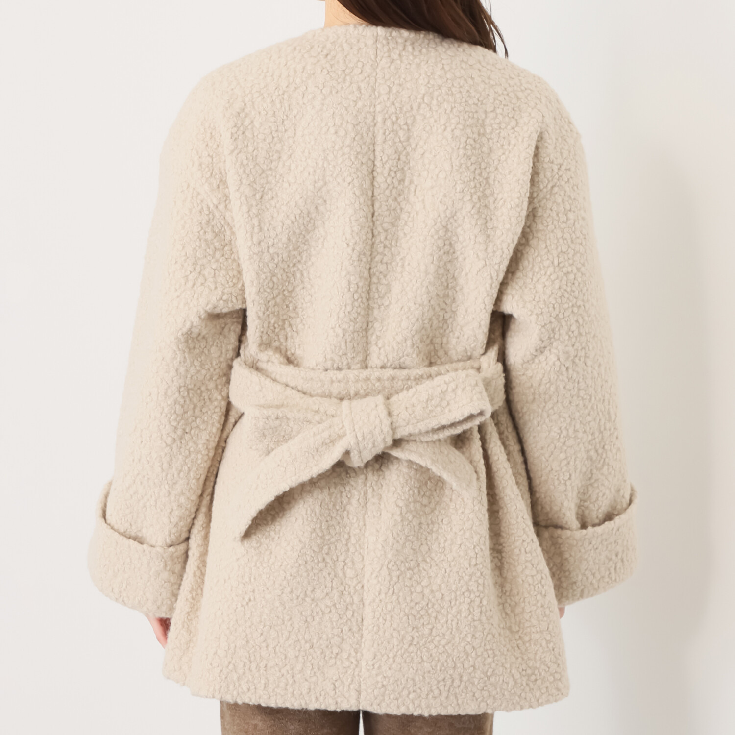 チーロ エアリーブークレ ノーカラージャコット