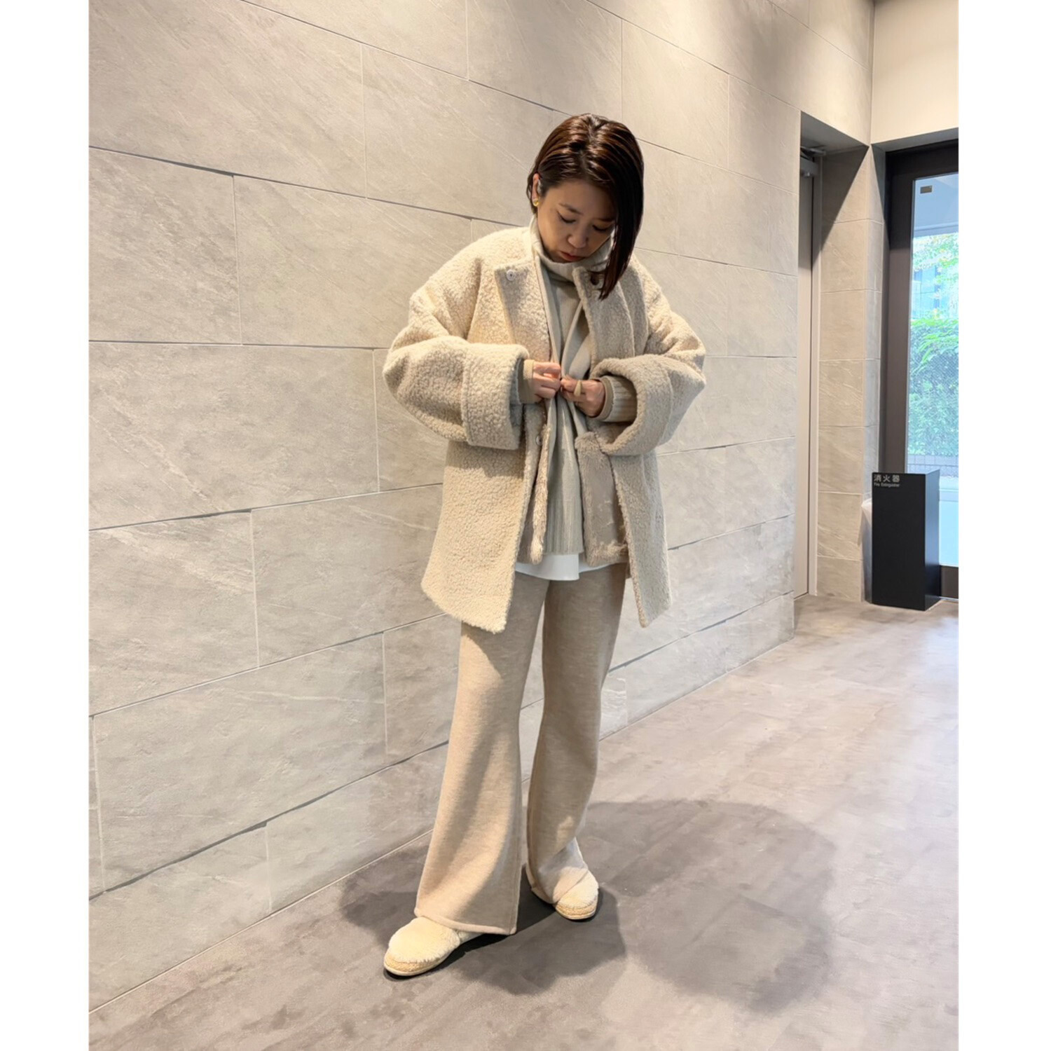 チーロ エアリーブークレ ノーカラージャコット