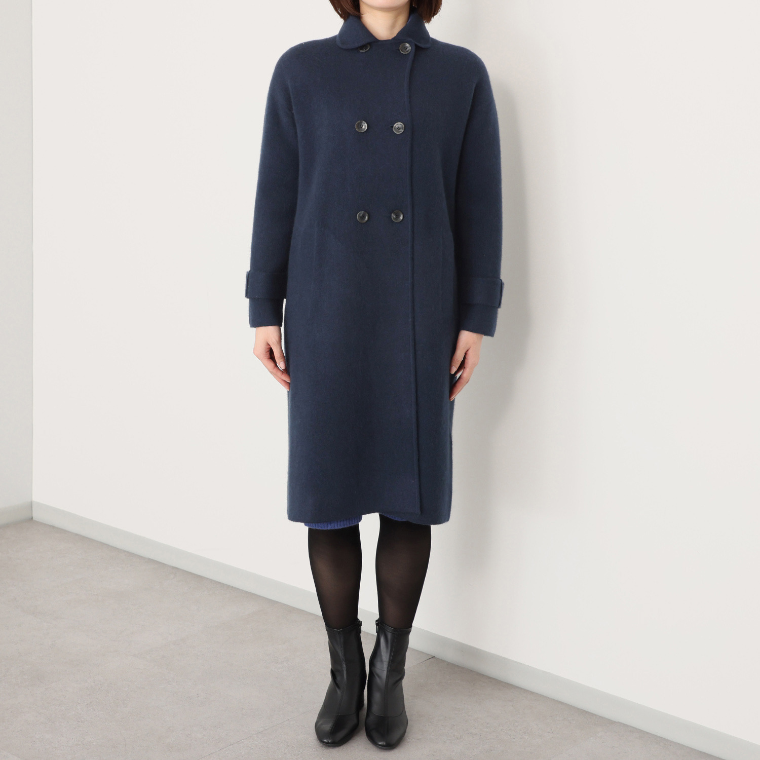 アズイズ　ビーマイセルフ バイ　ネイチャーズ モンゴルヤク ダブルジャガード ニットコート