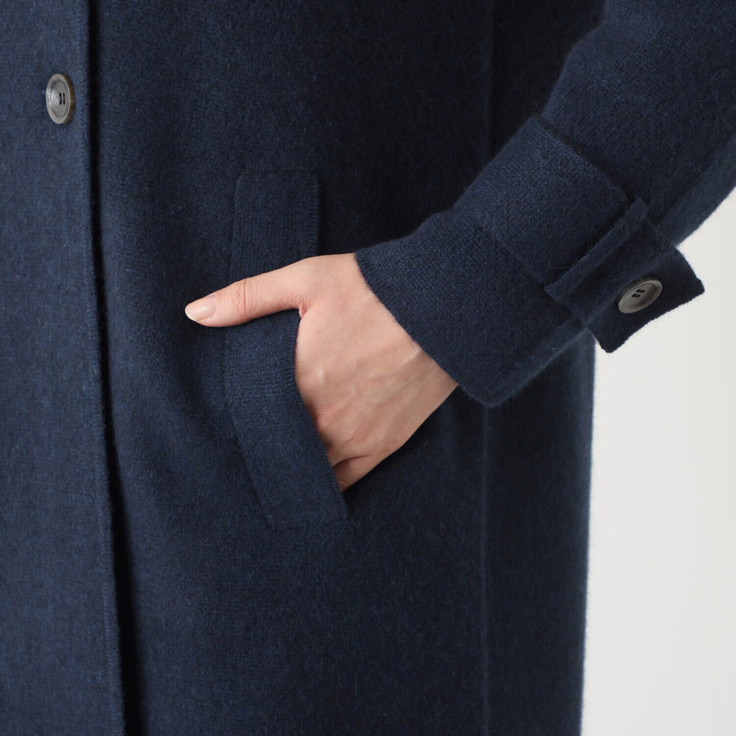 アズイズ　ビーマイセルフ バイ　ネイチャーズ モンゴルヤク ダブルジャガード ニットコート