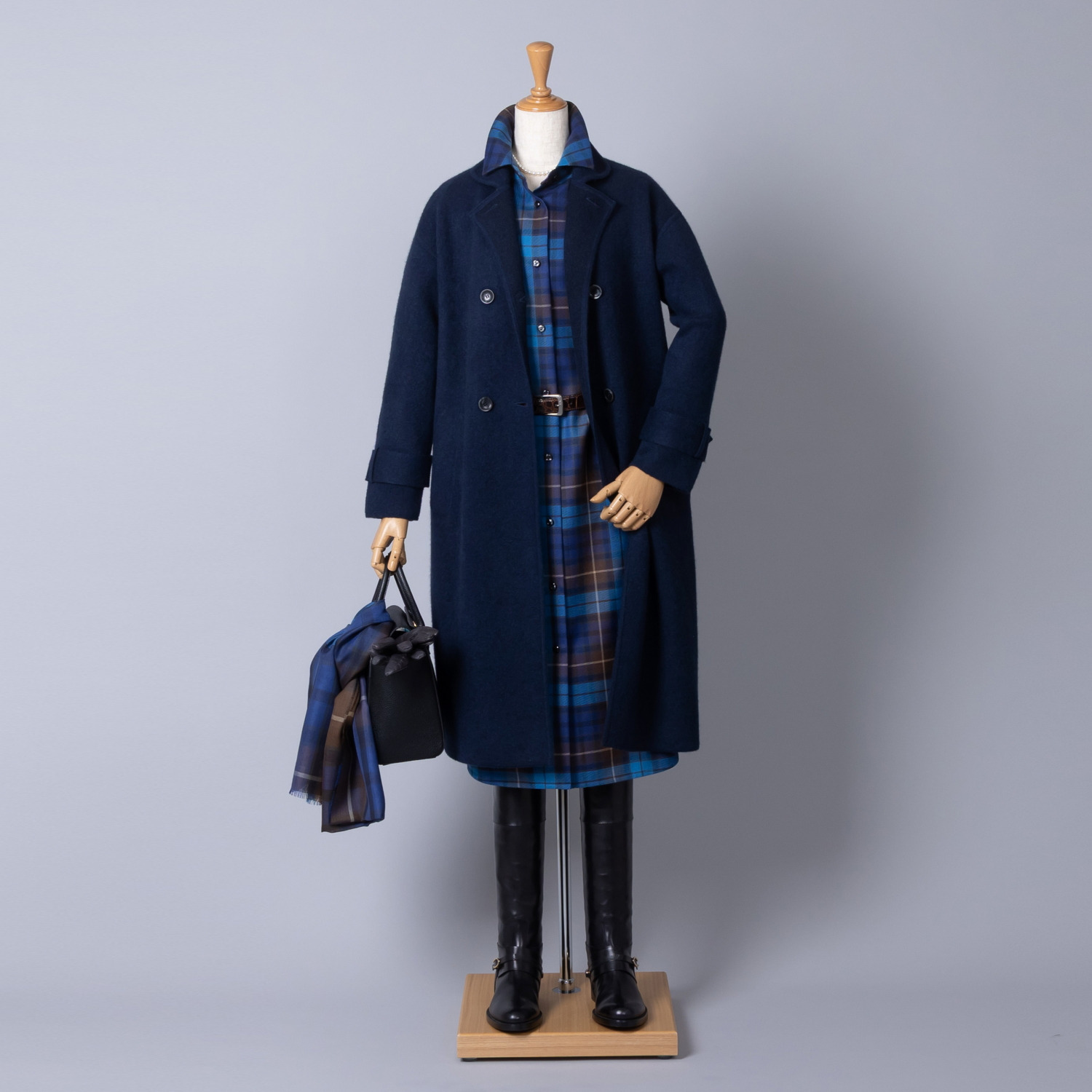 アズイズ　ビーマイセルフ バイ　ネイチャーズ モンゴルヤク ダブルジャガード ニットコート