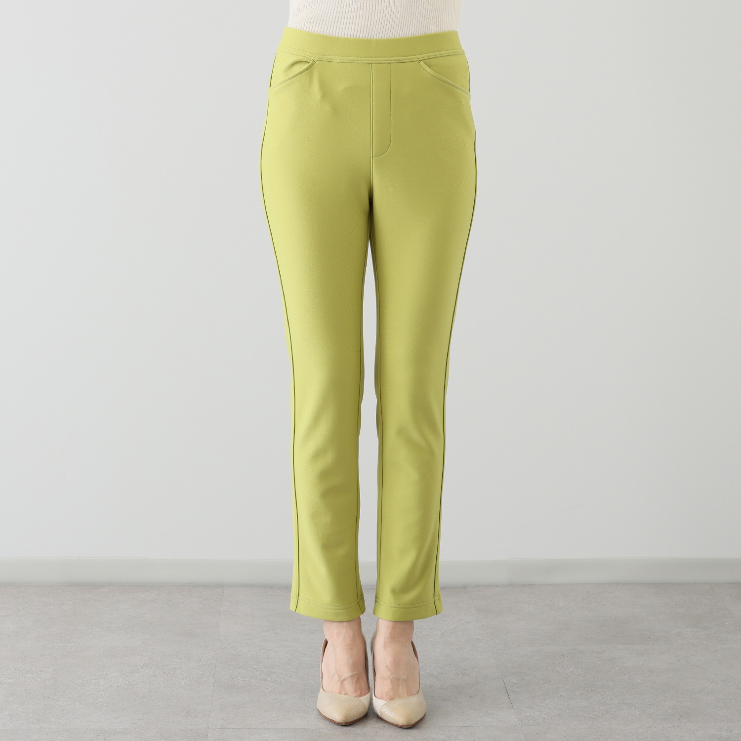 ラ・シュシュ 冬のお出かけ専用 ブランケット起毛 スティック ストレートパンツ