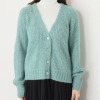 リサリサ 片畦編み Ｖネックエアリーニット カーディガン