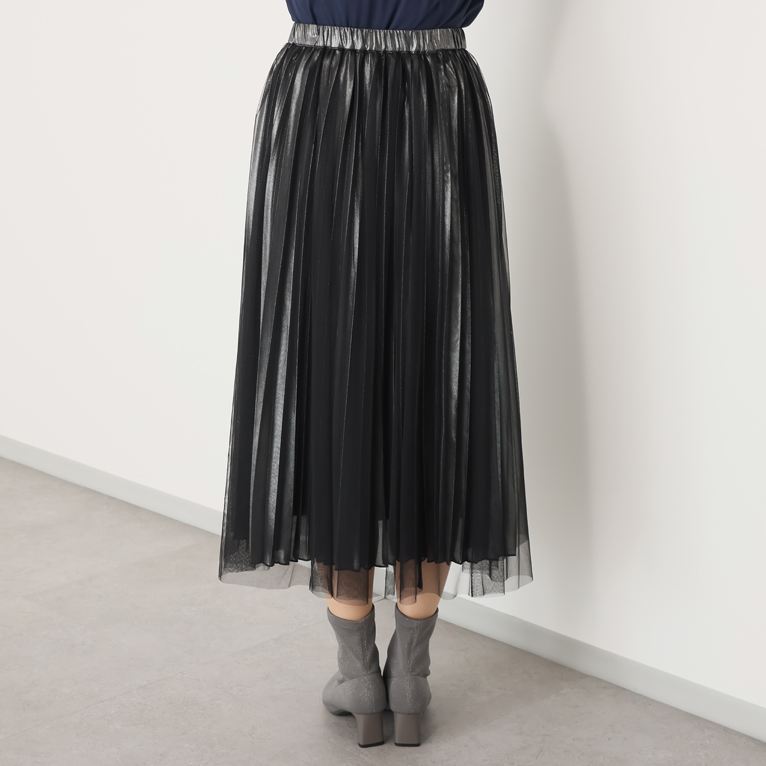 リサリサ チュールレイヤード プリーツデザイン フレアースカート