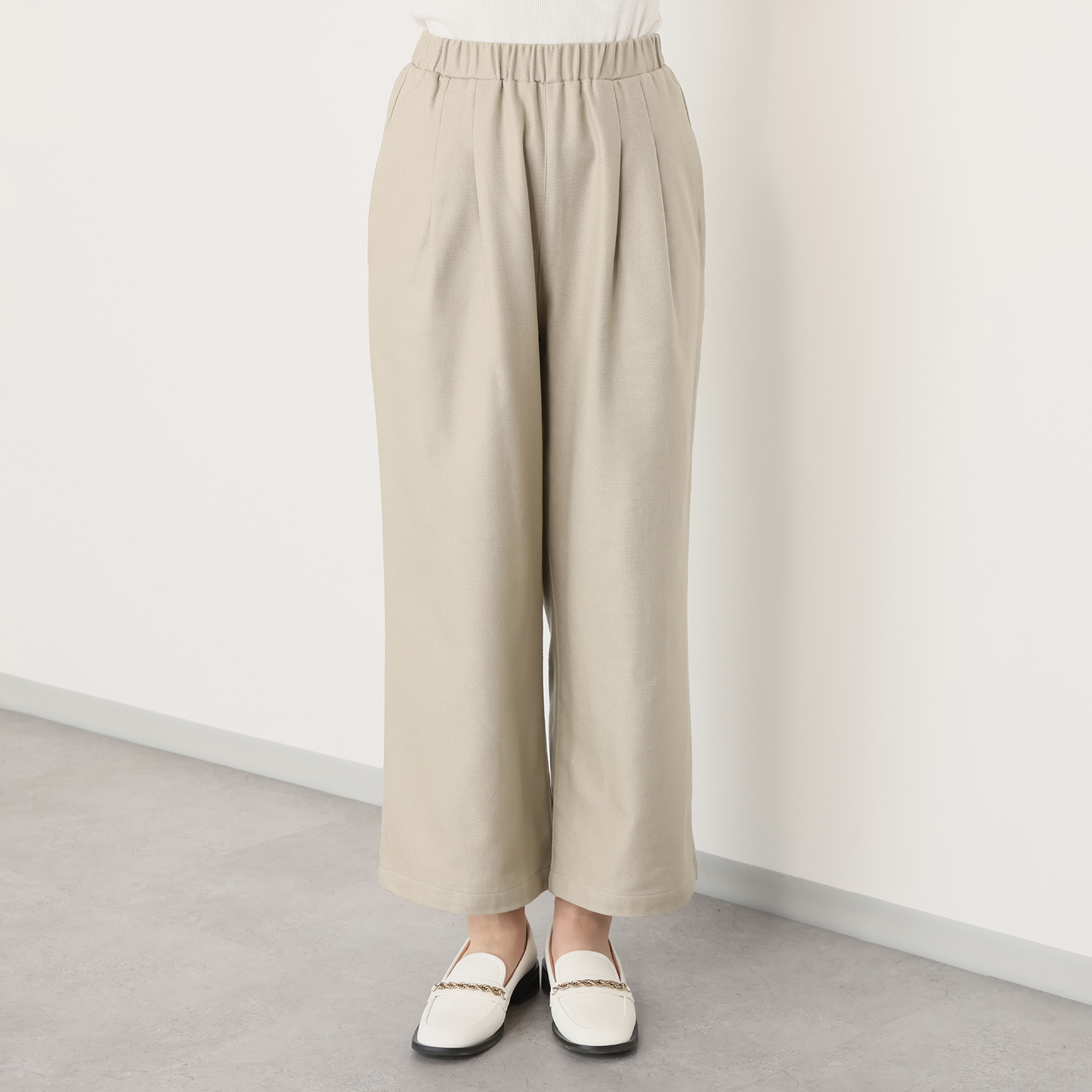 イージーライフ 泉州のこだわり天然素材 綿１００％ 毛布裏起毛 タックセミワイドパンツ