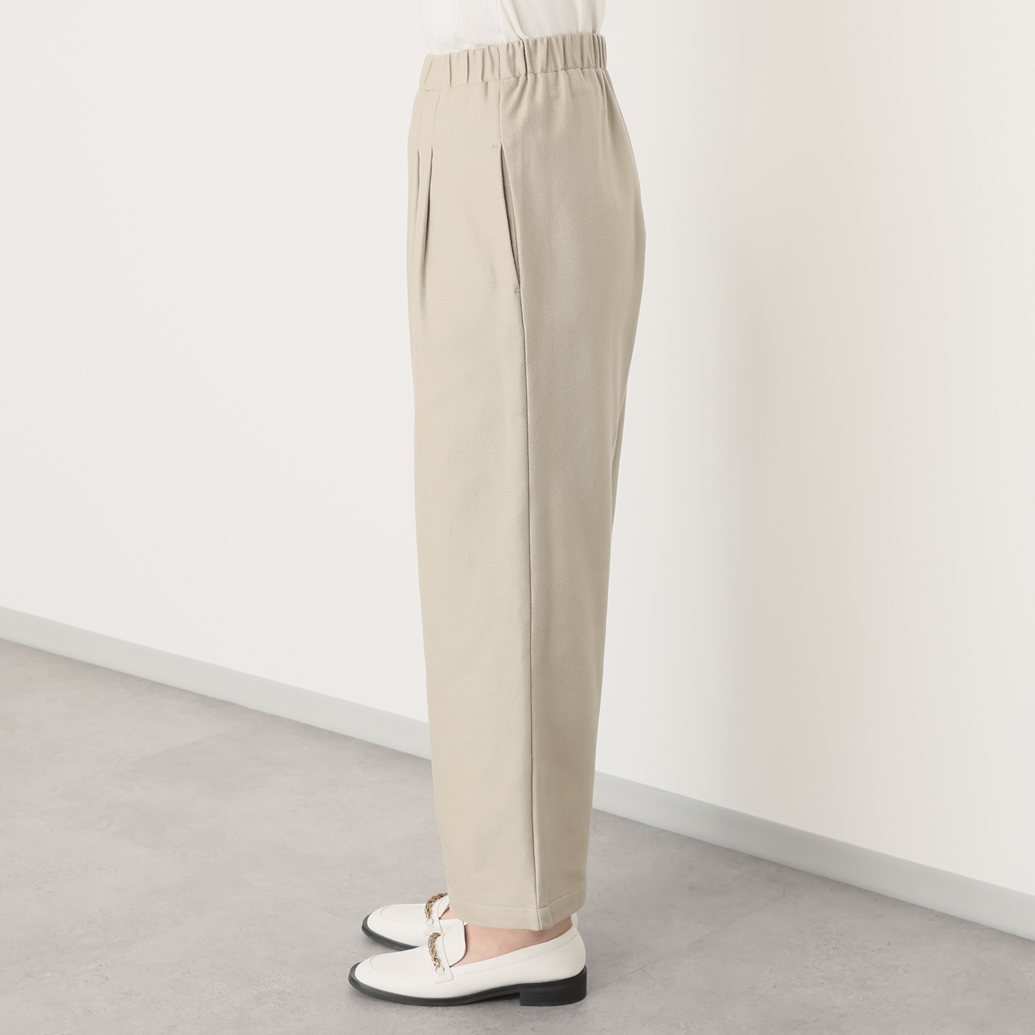 イージーライフ 泉州のこだわり天然素材 綿１００％ 毛布裏起毛 タックセミワイドパンツ