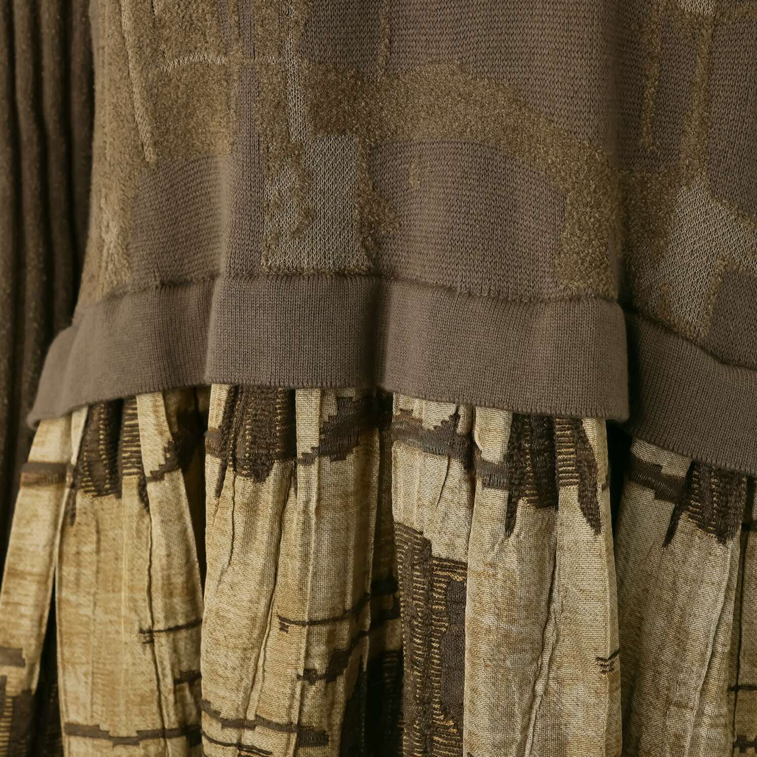 ヨシヨシ バイ　ピージェイ 異素材切替 上下切替 デザインワンピース