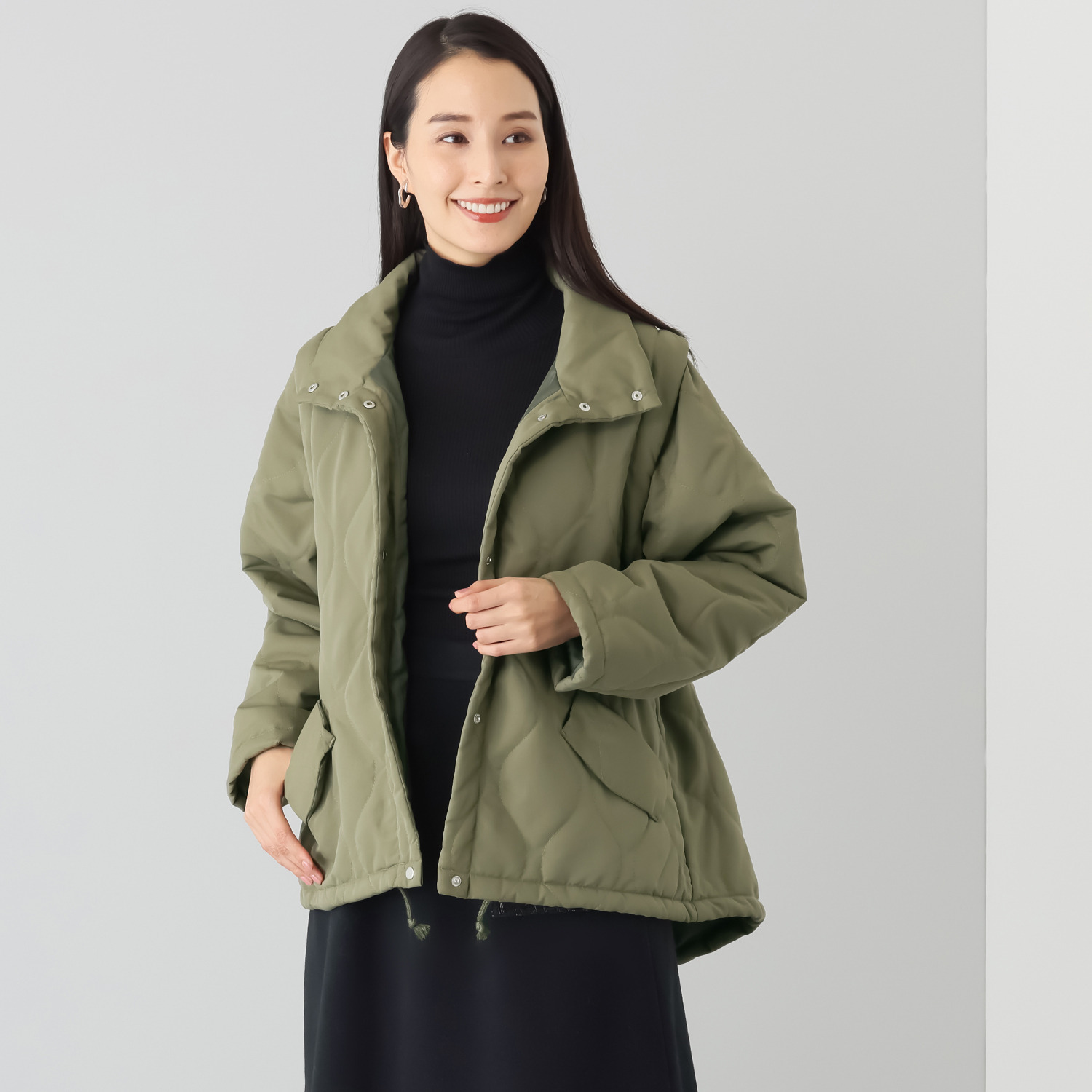 ラブソル ２ウェイスリーブ 中綿コート