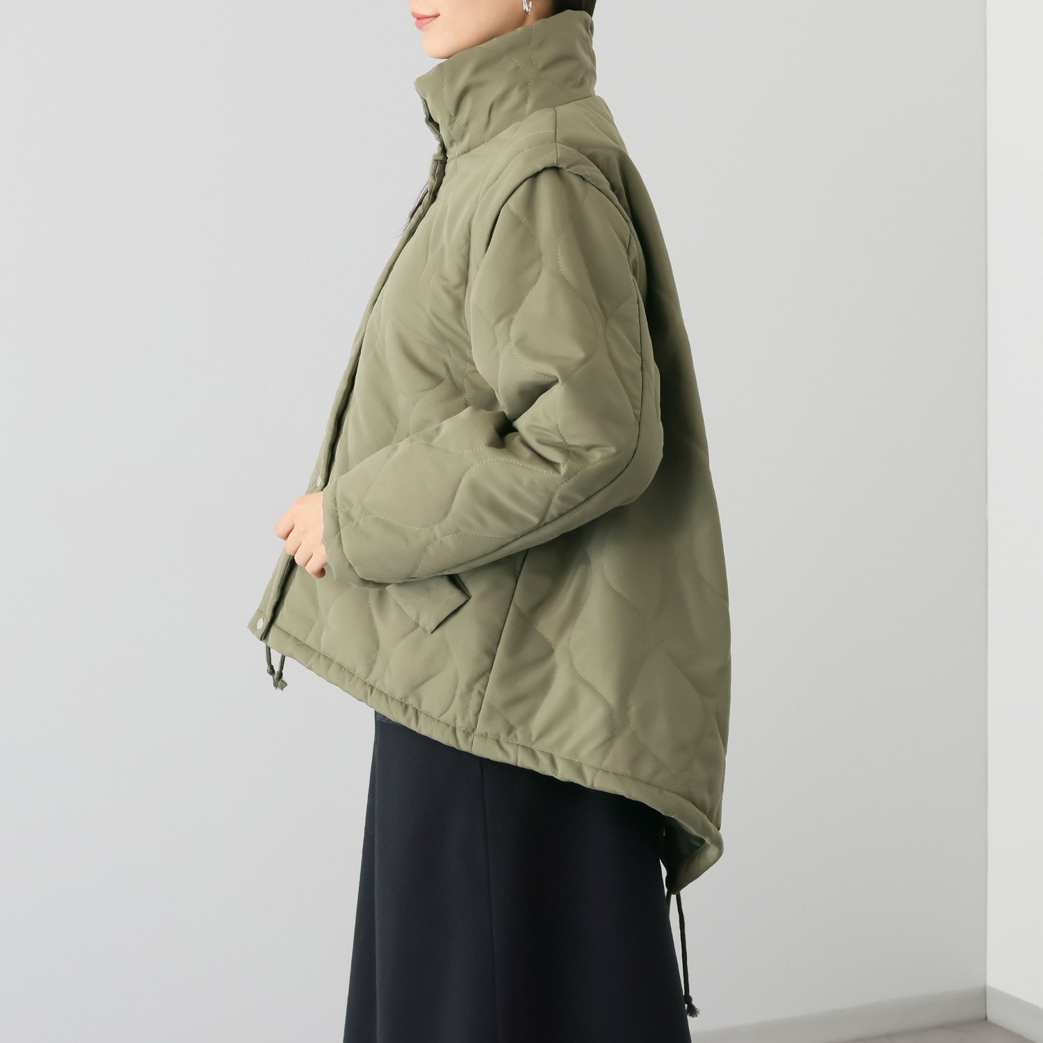 ラブソル ２ウェイスリーブ 中綿コート